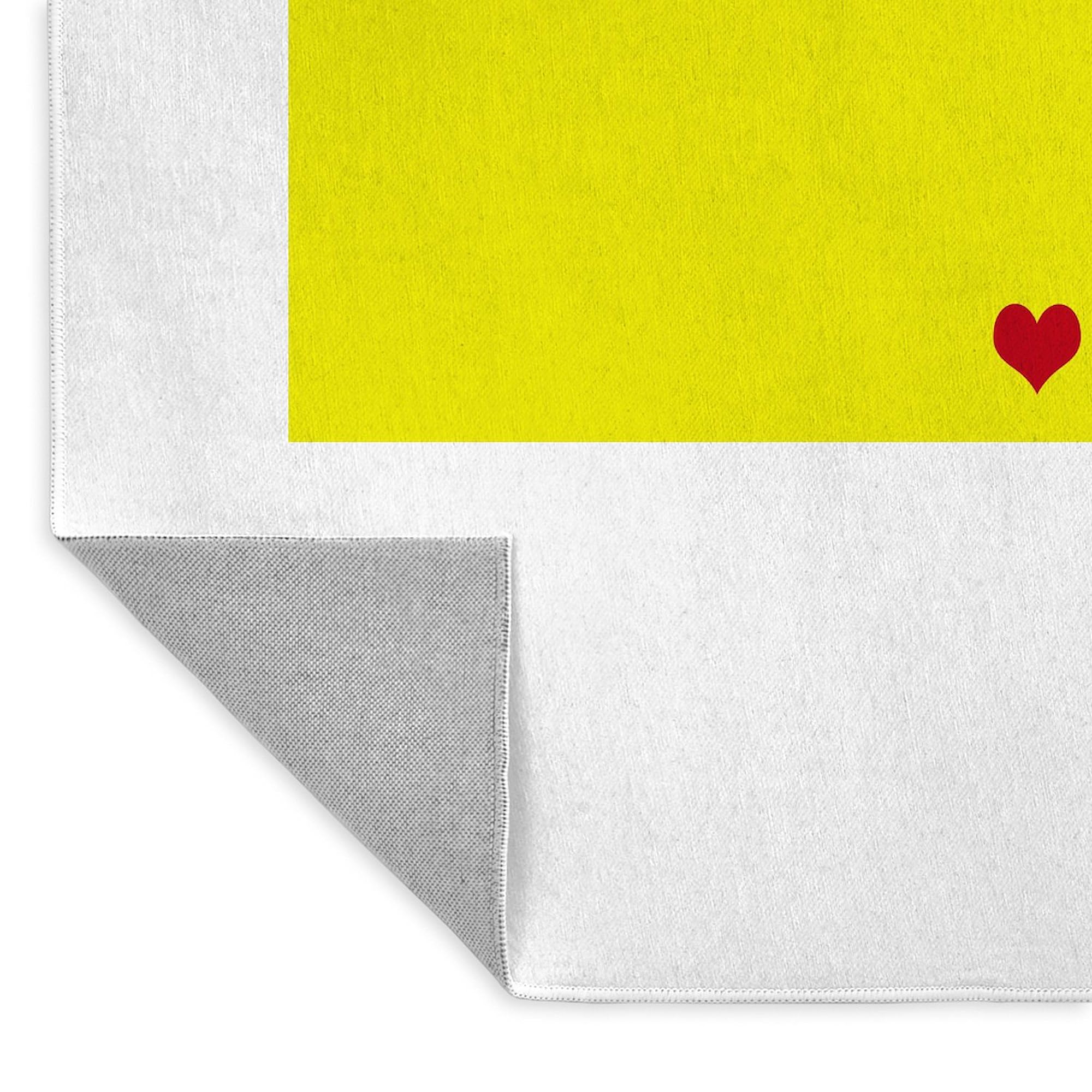 Ukraine Heart Decorative Area Rug - Soft Fabric Throw Rug for Living Room, Bedroom & Home Decor | Ukrainian Flag Inspired Design