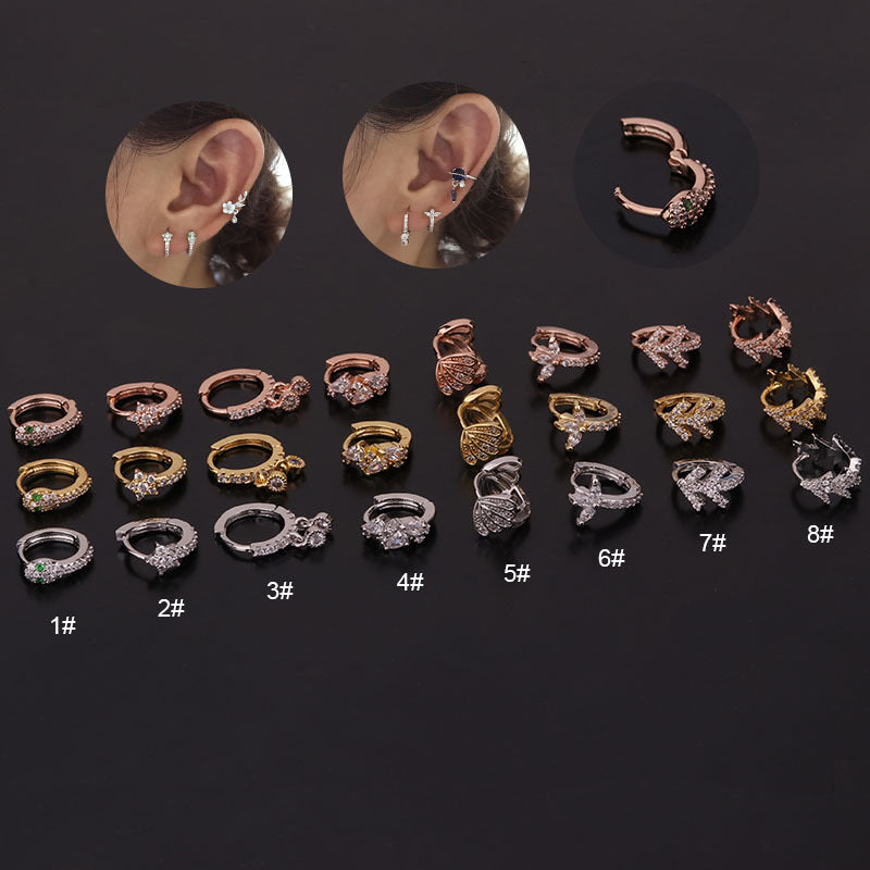 18K Gold Cartilage Dangle Hoop Clip On Earrings for Women - Non-Piercing Fake Ear Cuffs for Helix, Tragus & Conch - Perfect for Parties, Weddings & Everyday Wear | HSPJ252