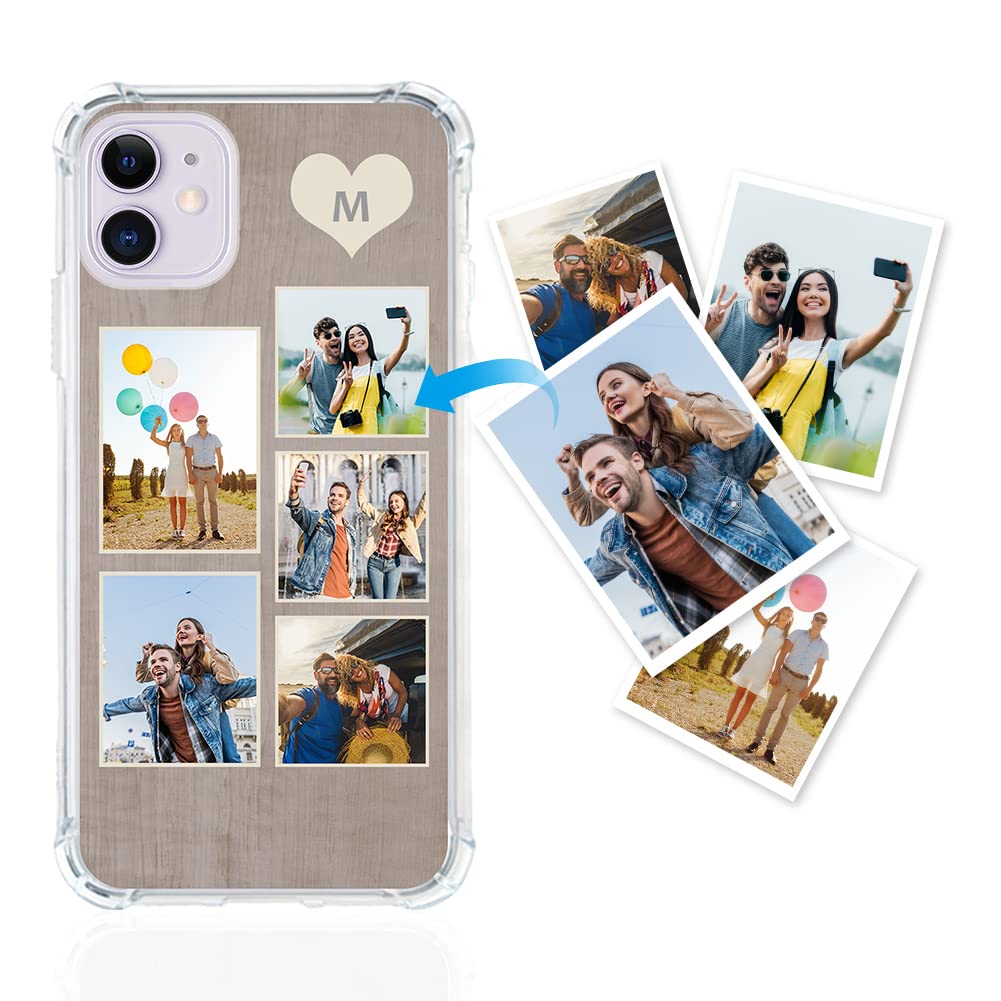 Custom iPhone 12 13 11 Pro Max XR X Xs Max Case - Soft TPU Shockproof Protective Cover with Corner Bumpers & Multi-Photo Collage Design - Perfect for Everyday Use, Travel, and Gift Giving