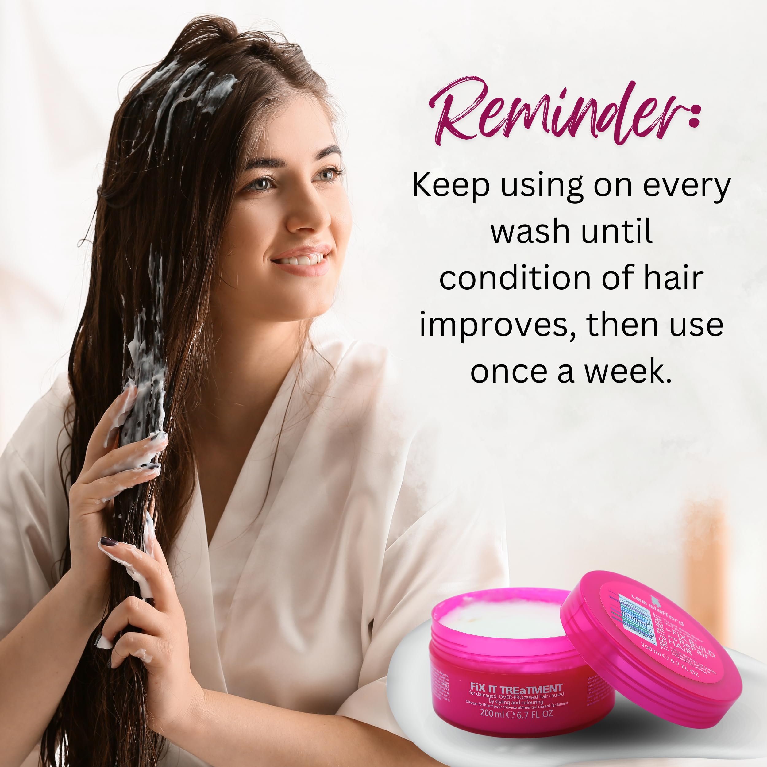 Lee Stafford Breaking Hair Treatment 200ml - Repair Damaged Hair, Strengthen & Nourish - Perfect for Dry, Brittle & Split Ends - At-Home Hair Care Solution