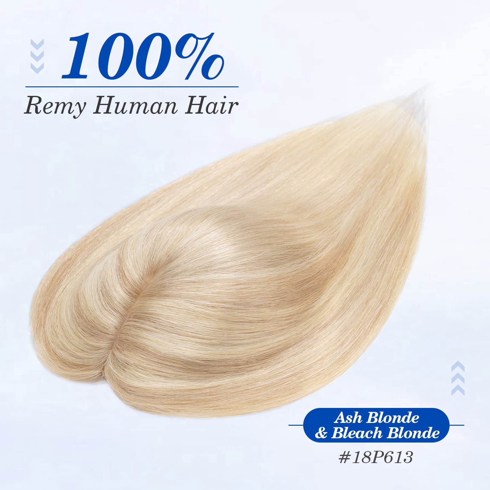 Benehair 10 Inch Real Human Hair Toppers for Women - 130% Density, 4