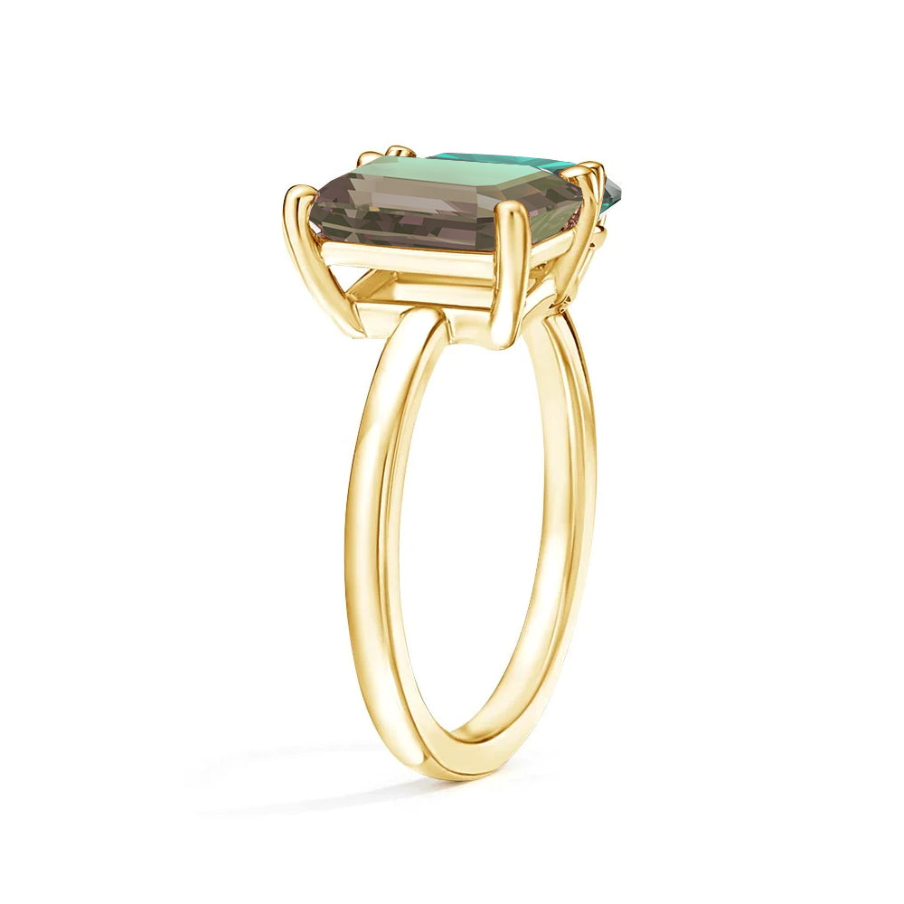 Personalized Alexandrite Toi et Moi Anniversary Ring - Custom Birthstone Jewelry for Couples, Engagements & Romantic Gifts