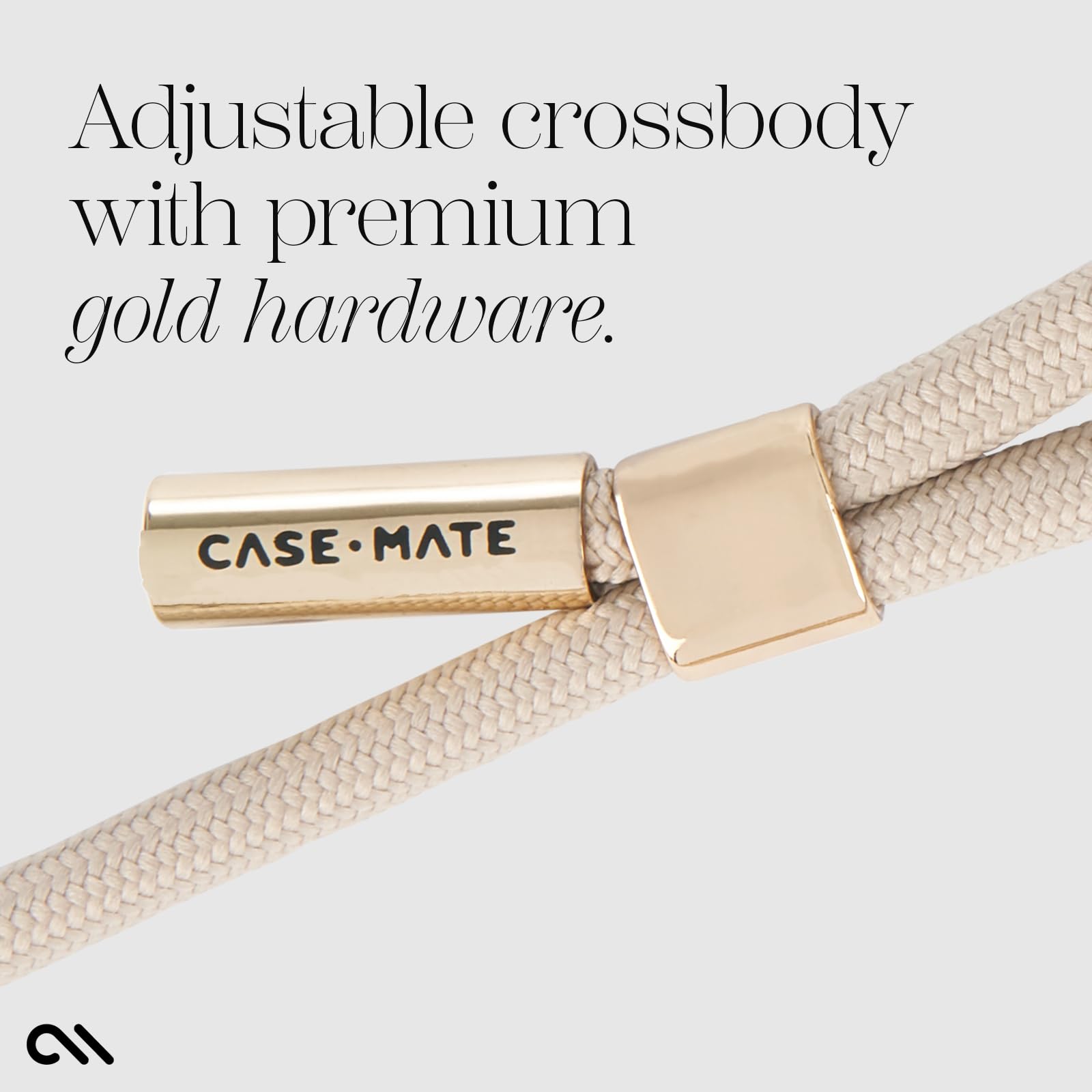 Case-Mate Universal Crossbody Phone Lanyard with Detachable Chain - Hands-Free Phone Strap for iPhone 16 Pro Max/15 Pro Max/14/13/12 & Samsung S25 Ultra/S24 - Beige Rope Style - Perfect for Travel, Shopping & Outdoor Activities