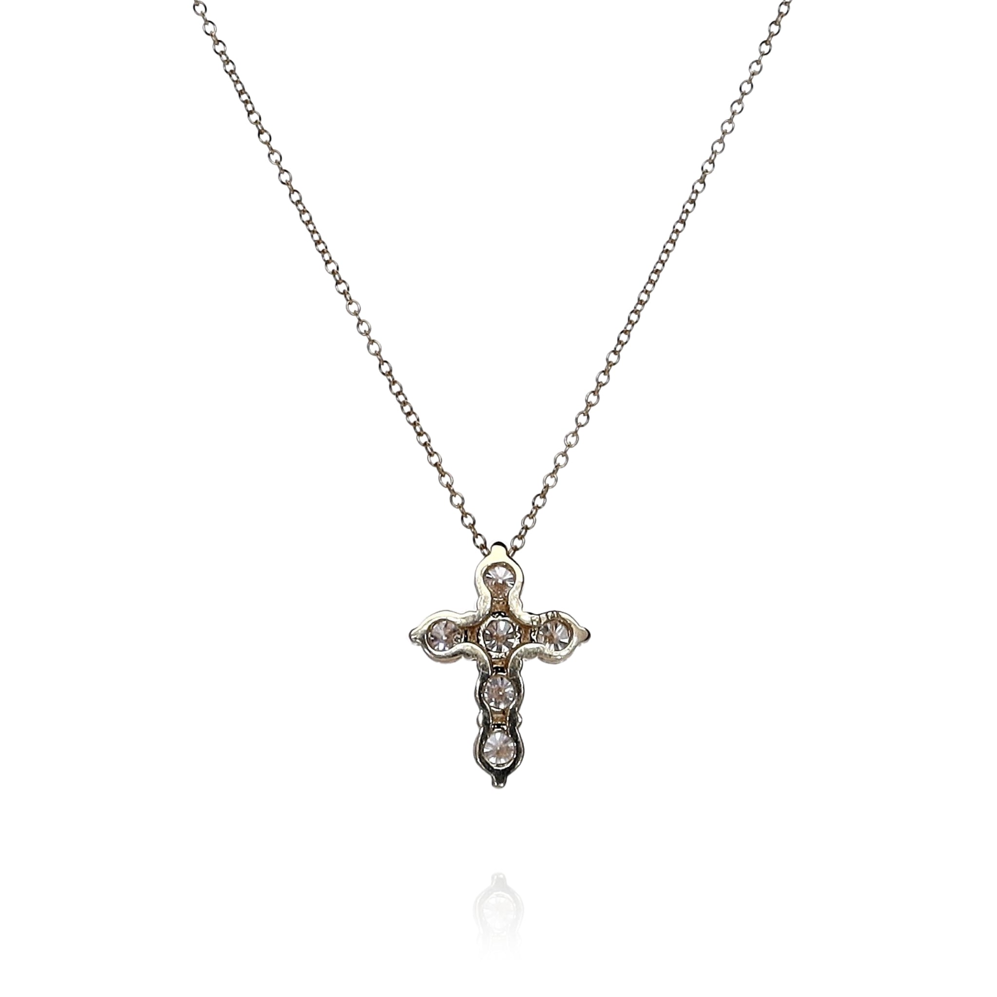 14K Yellow Gold 1.50 Carat Diamond Cross Pendant Necklace for Women - Elegant Religious Jewelry Gift for Baptism, Confirmation & Special Occasions