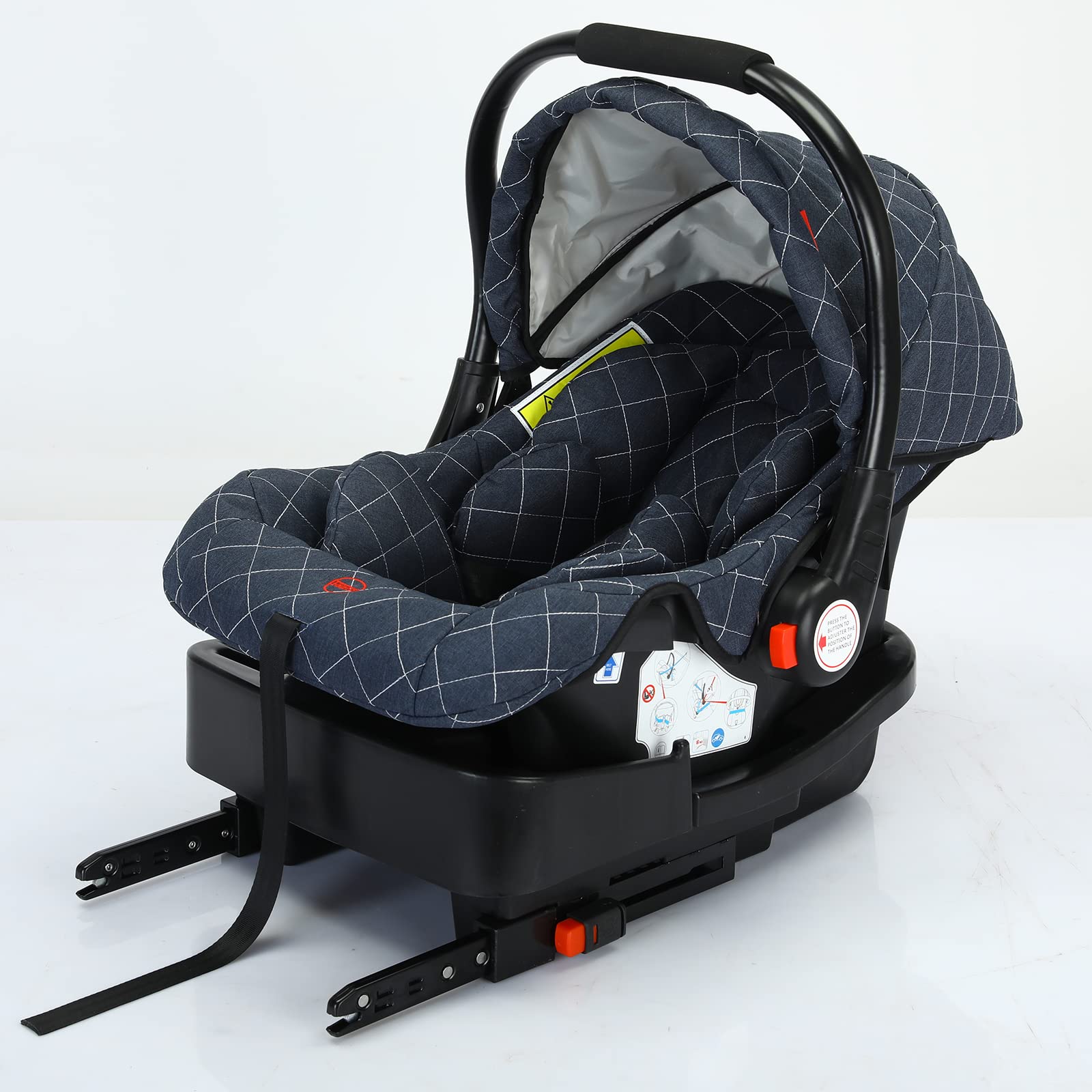 3 in 1 Convertible Baby Travel System - Reversible Stroller, Portable Pushchair & Infant Pram - Foldable Luxury High Landscape Buggy for Newborn (Blue with Base) | Perfect for Shopping, Park Outings & Air Travel