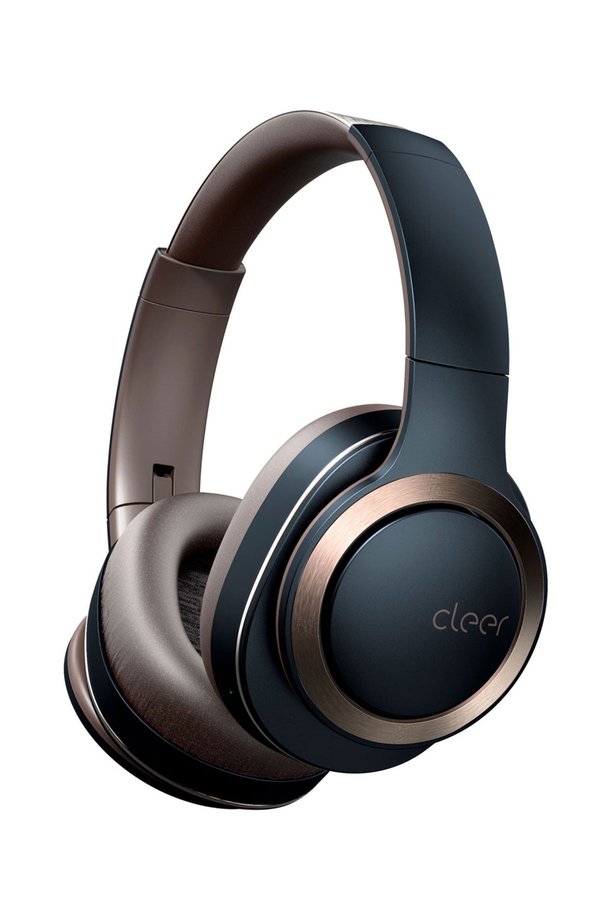 Cleer Enduro ANC Noise Cancelling Headphones with 60-Hour Battery Life - Navy Blue Wireless Bluetooth Headset for Travel, Workouts & Commuting | Hi-Res Audio & AI-Powered Soundhound Technology