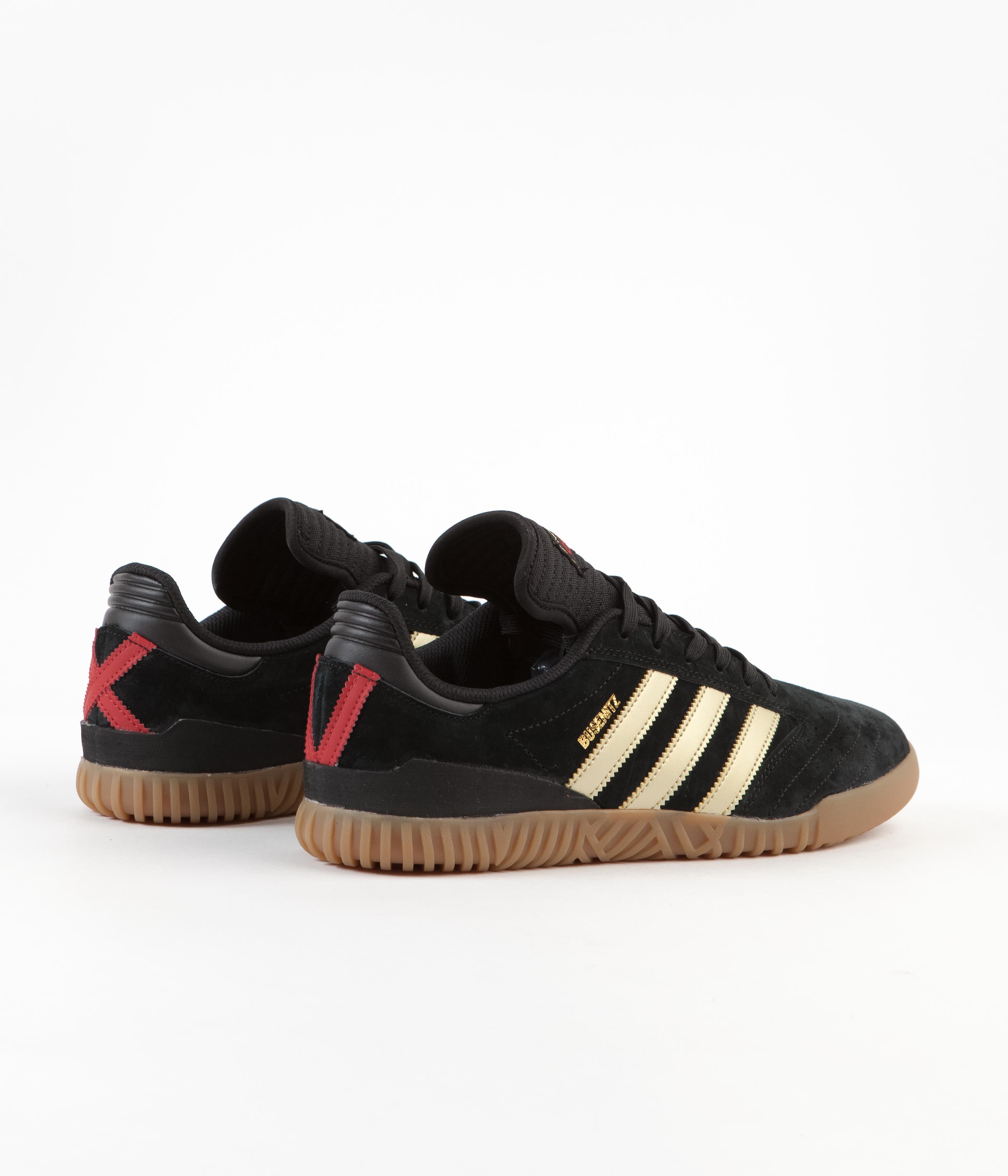 Adidas Busenitz Indoor Super Shoes - Core Black / Gold Metallic / Scarlet - Perfect for Skateboarding & Indoor Sports Training