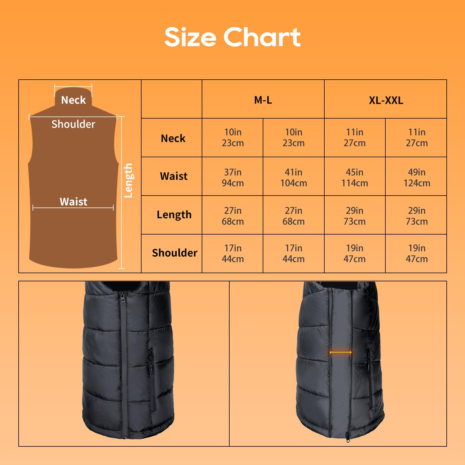 Heated Jacket for Men & Women - 16000mAh Battery Powered Winter Vest for Outdoor Activities, Hunting, Camping, Hiking & Cold Weather Wear