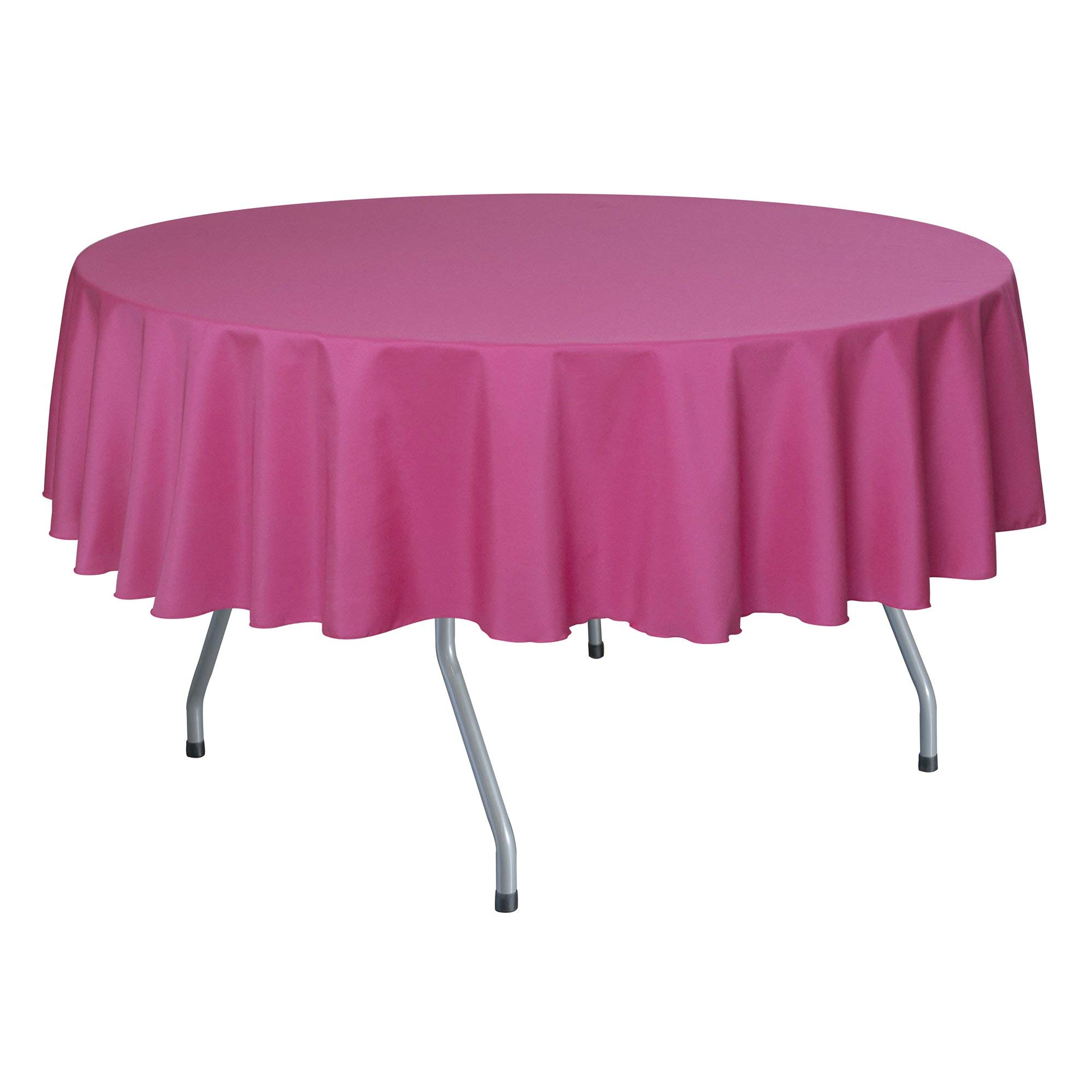 5-Pack 60-Inch Round Polyester Tablecloth Set - Wrinkle & Stain Resistant Linen-Like Fabric for Dining Tables Up to 60