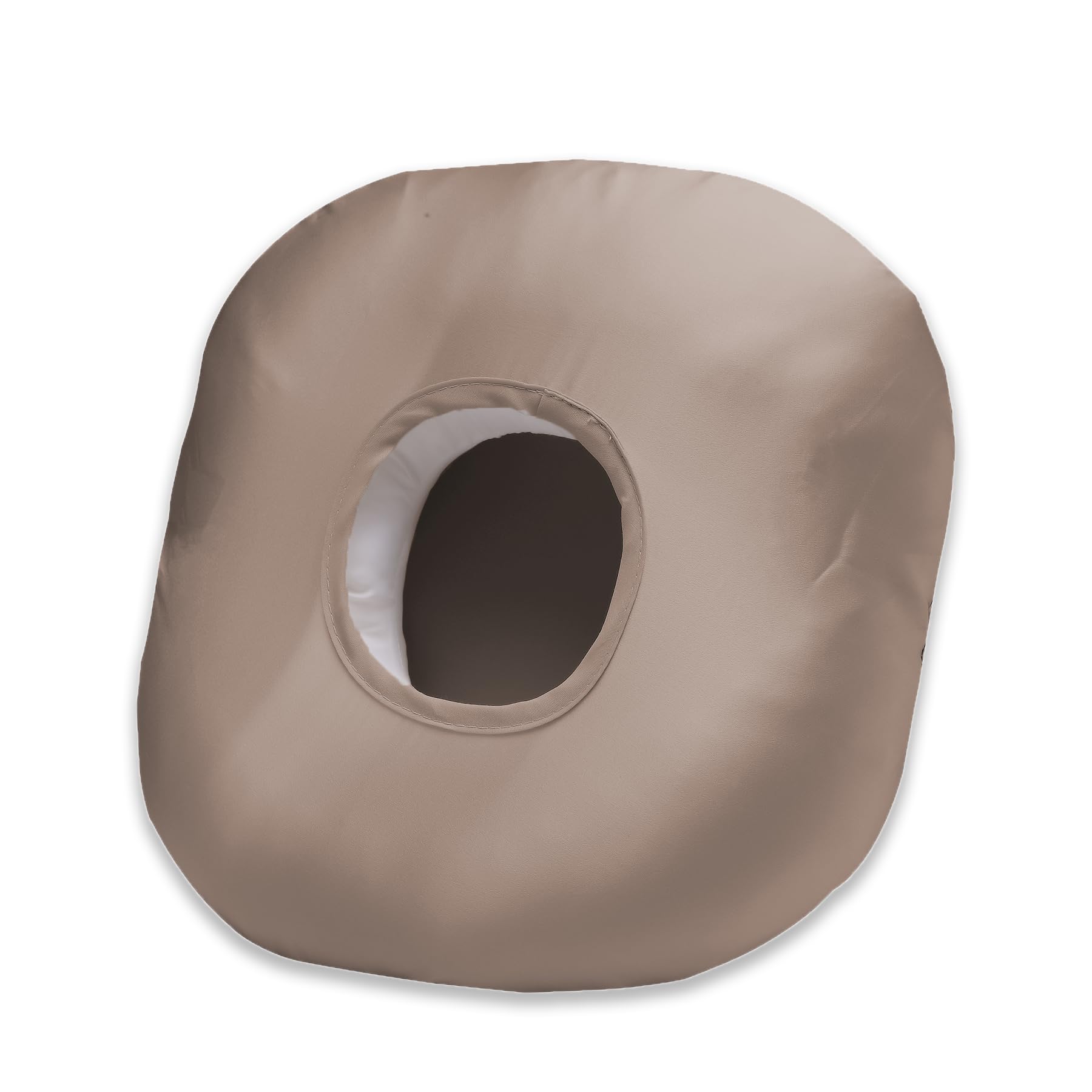**Ear Piercing Pillow for Side Sleepers - Donut Pillow with Ear Hole & Silky Pillowcase - Relief for CNH, Ear Pain, Inflammation & Pressure Sores - Light Brown - Perfect for Post-Piercing Care & Comfortable Sleep**