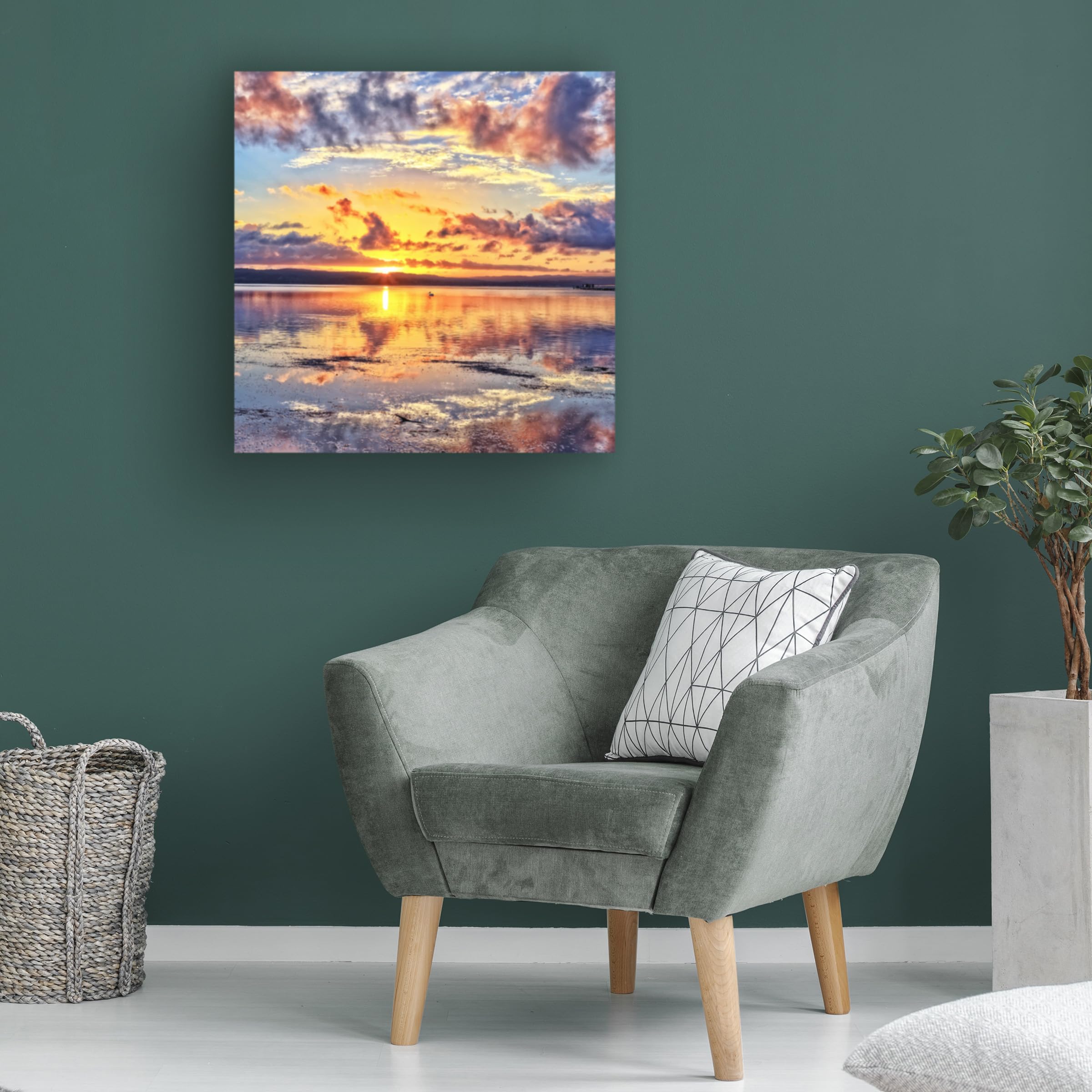 Trademark Fine Art 'Sunset In A Square' Canvas Wall Art by Beata Czyzowska - Modern Abstract Painting for Living Room, Bedroom & Office Decor