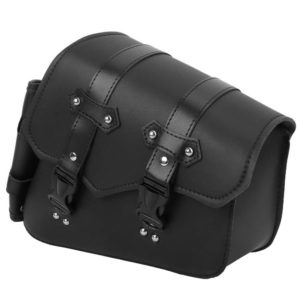 1pc Motorcycle Side Bag - Waterproof Hanging Tool Bag with Bottle Holder, Swingarm Storage for Bikes (Black, Right Side) - Perfect for Road Trips & Off-Road Adventures