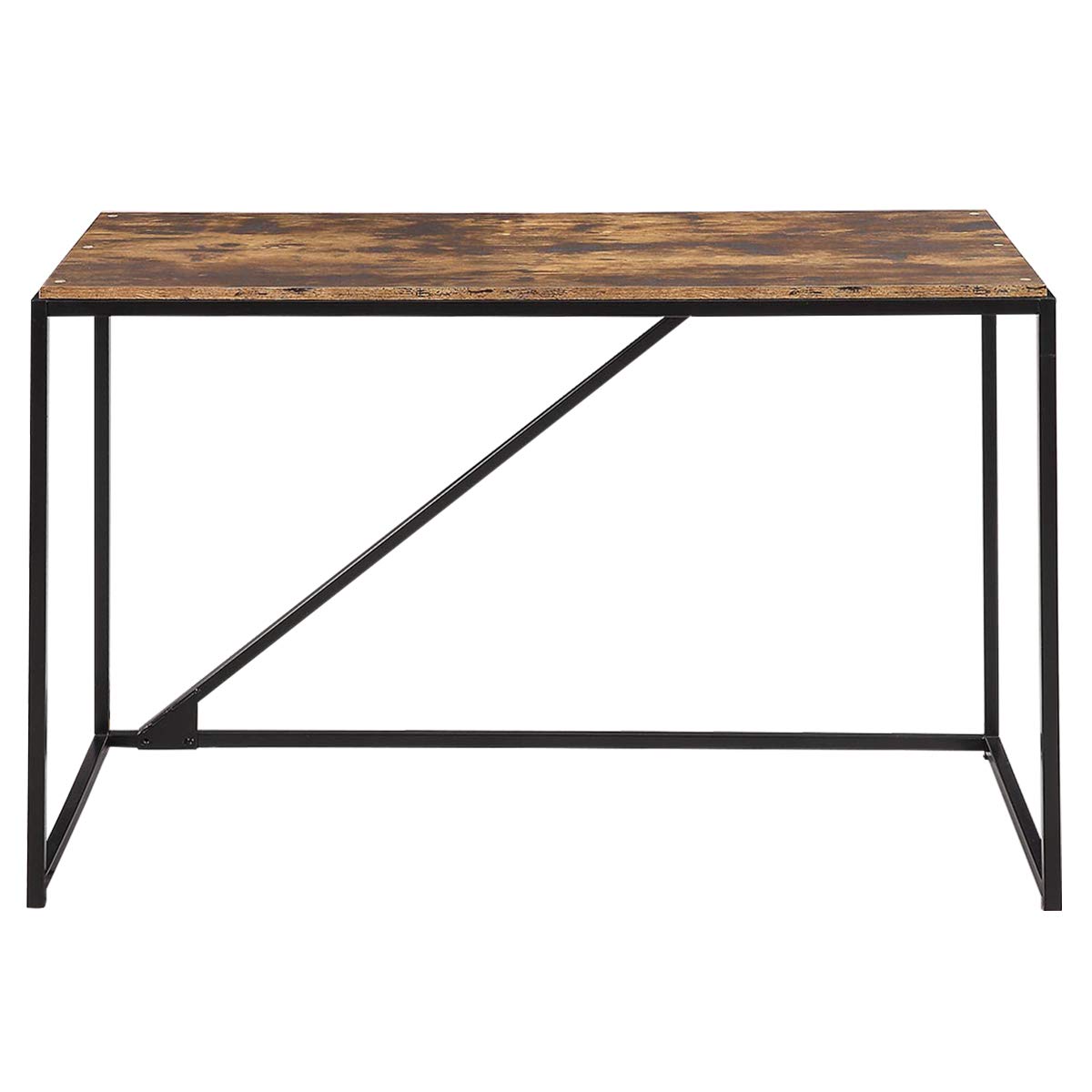 46-Inch Home Office Computer Desk with MDF Boards - Convertible Standing Desk for Study, Gaming & Work - Easy Assembly Brown Desk for Bedroom & Living Room | Perfect for Remote Work, Online Classes & PC Gaming Setup