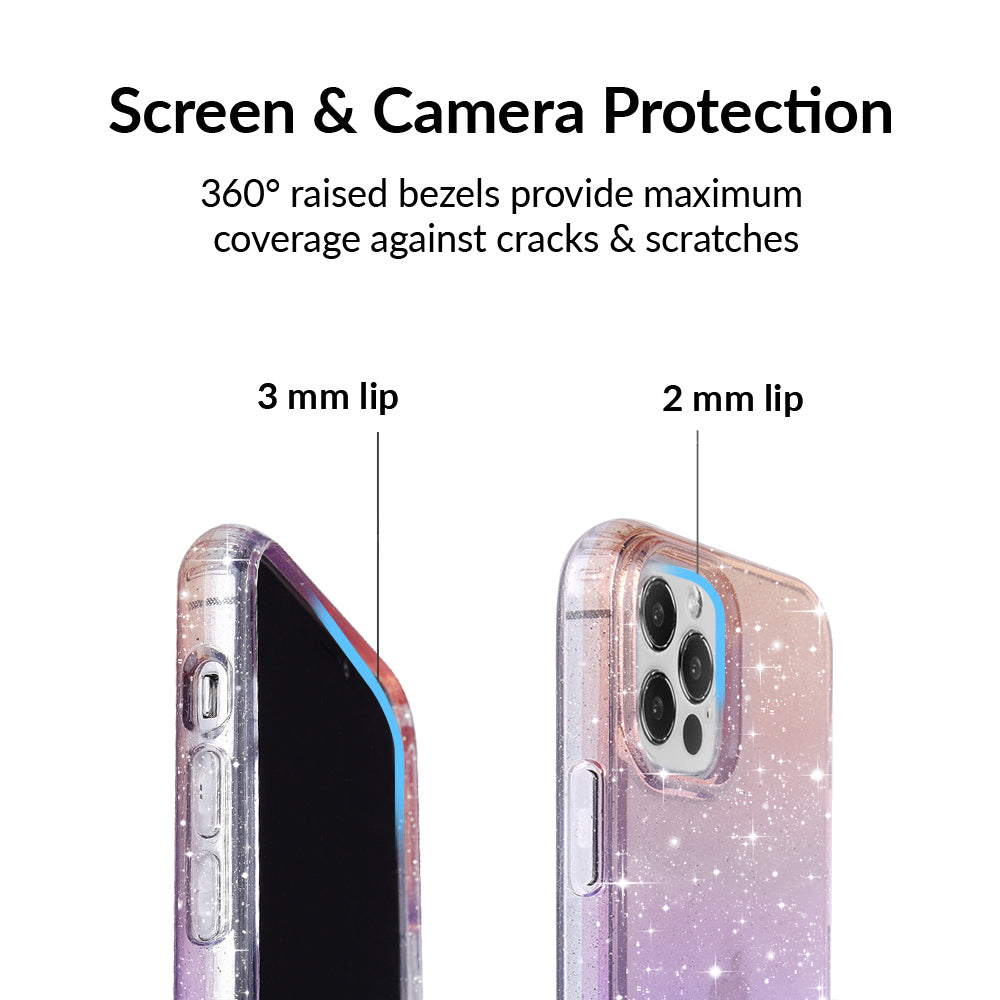 Ombre Stardust Glitter iPhone Case - Sparkling Protective Cover for iPhone 13/14/15 - Trendy Fashion Accessory for Women & Girls - Perfect for Parties, Daily Use & Gift Giving