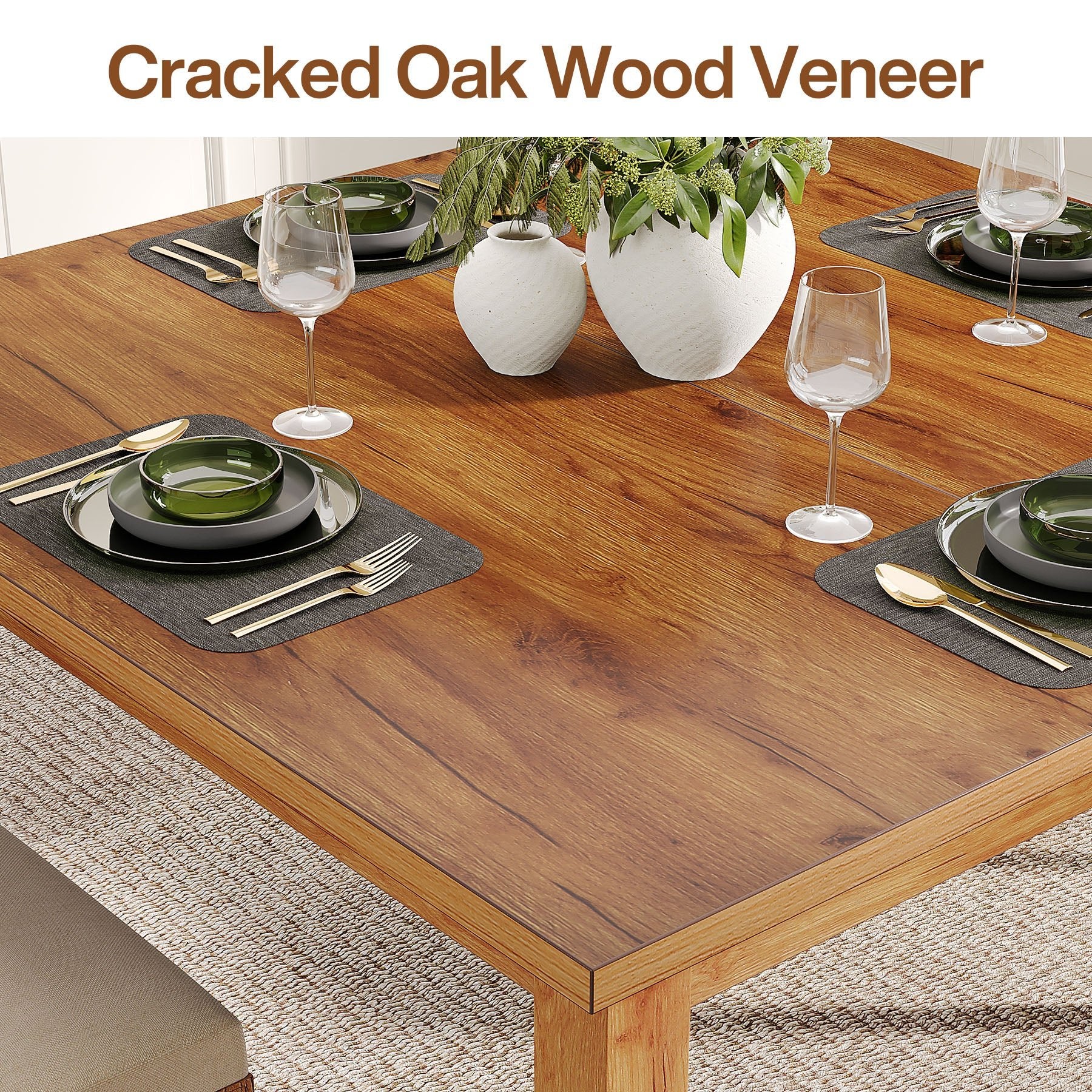 39.4'' Square Solid Wood Dining Table - Rustic Kitchen Table for 4 People - Perfect for Small Spaces, Breakfast Nooks & Cozy Family Meals