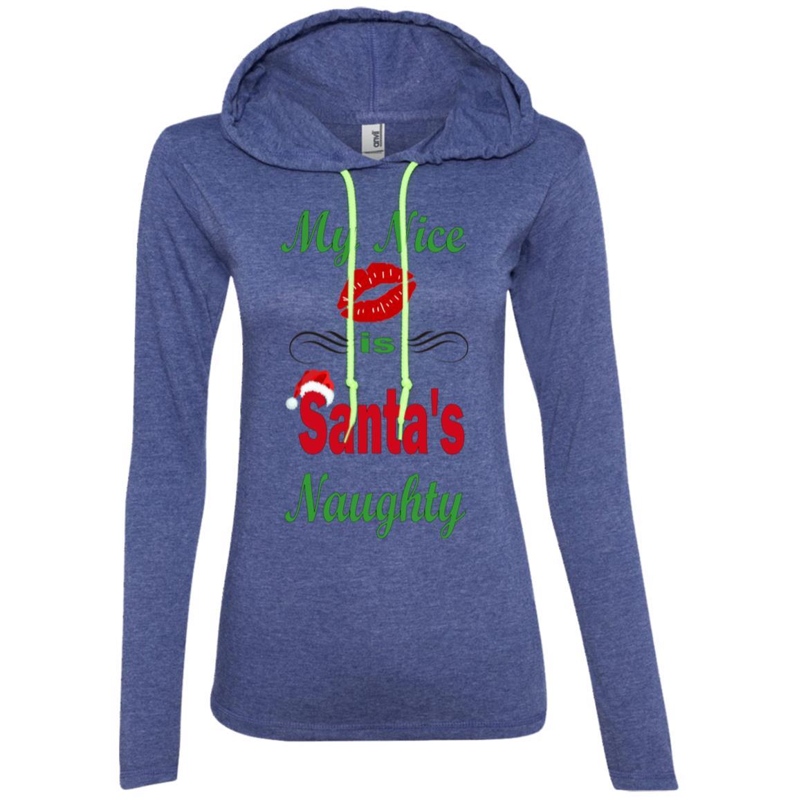 Santa's Naughty Ladies Long Sleeve T-Shirt & Hoodie - Funny Christmas Gift for Women - Perfect for Holiday Parties & Ugly Sweater Contests