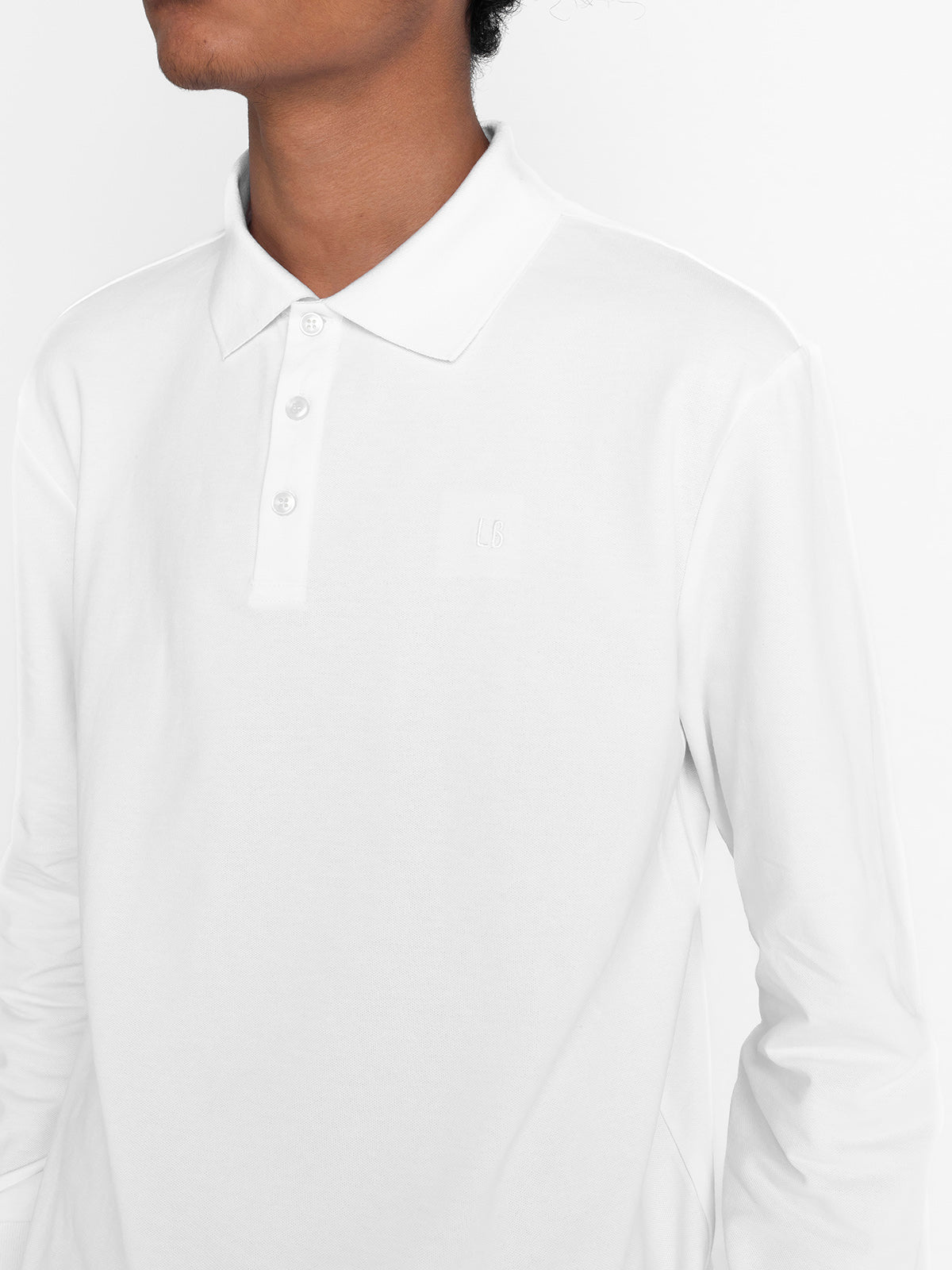 Men's Classic Long Sleeve Polo Shirt - Breathable Cotton, Slim Fit, White - Perfect for Business Casual, Golf & Everyday Wear