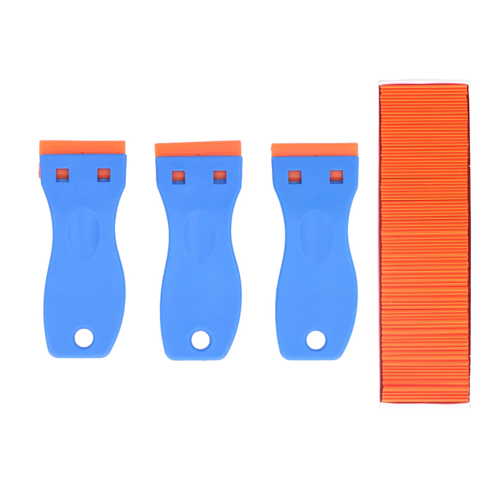 103Pcs Ergonomic Curved Blade Scraper Set with Comfortable Handle - Auto Window Glass Cleaner Tool for Car Detailing & Home Cleaning