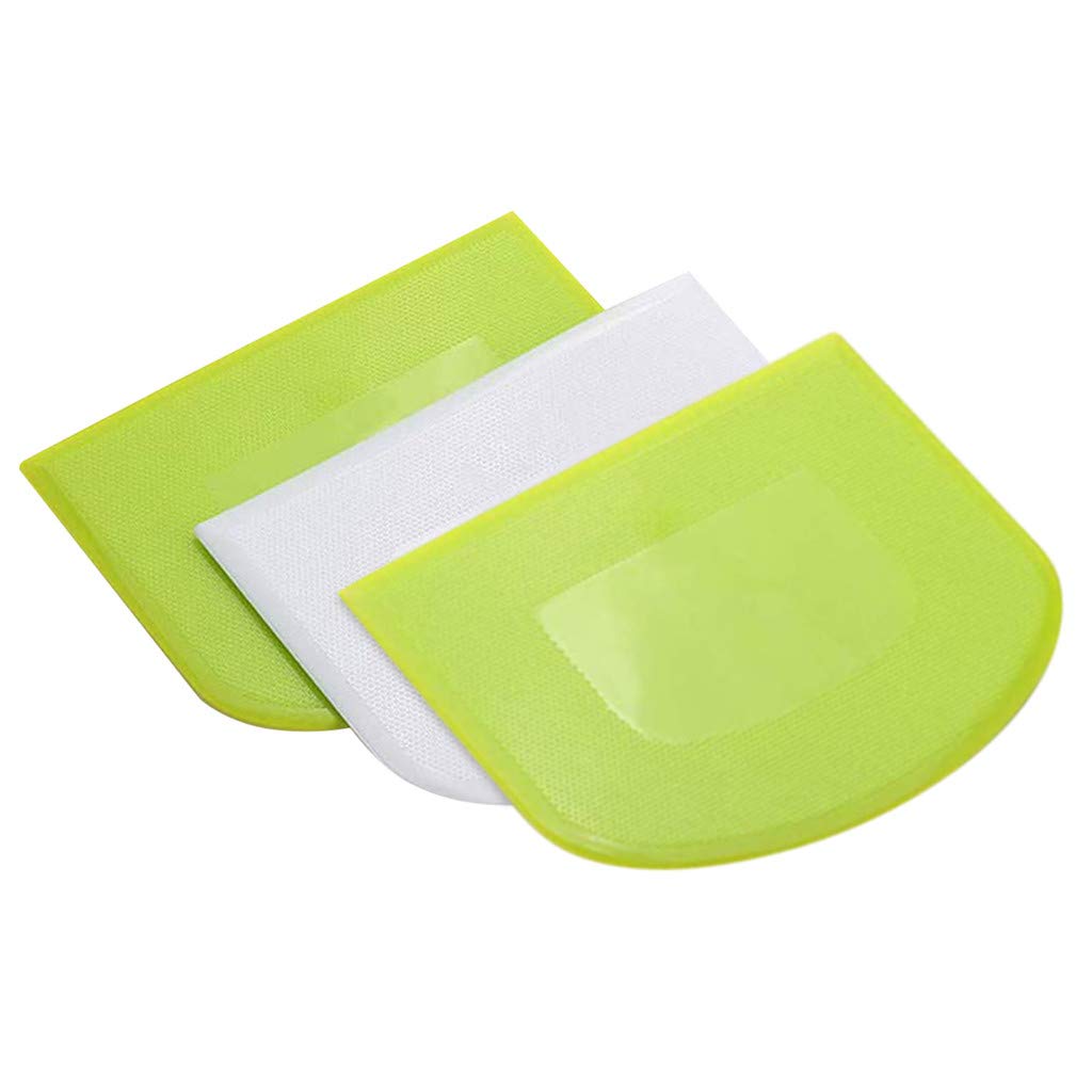 3-Piece Plastic Cake Cream Spatula Set - Dough Butter Batter Scraper Baking Tools for Cakes, Cookies & Pastries - Perfect for Home Bakers & Professional Chefs