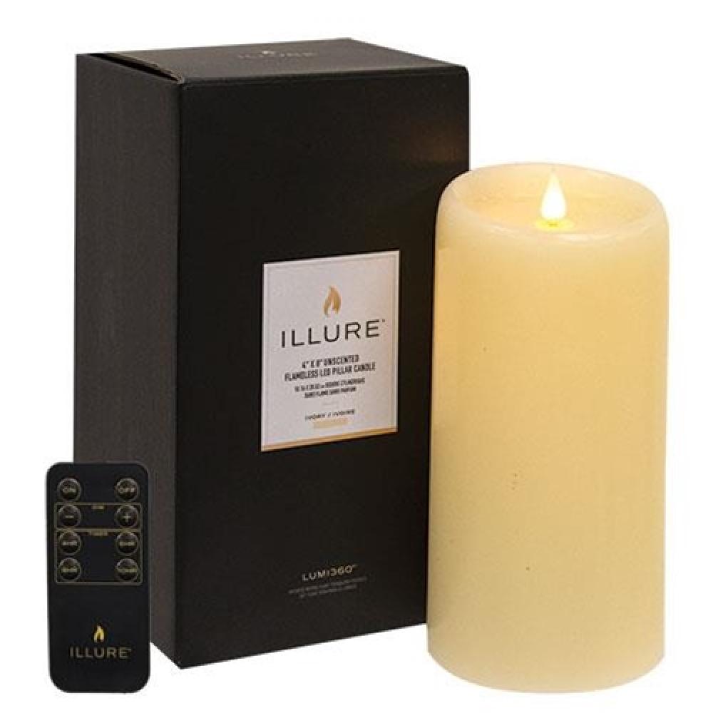 Illure Ivory Wax Pillar Candle 4