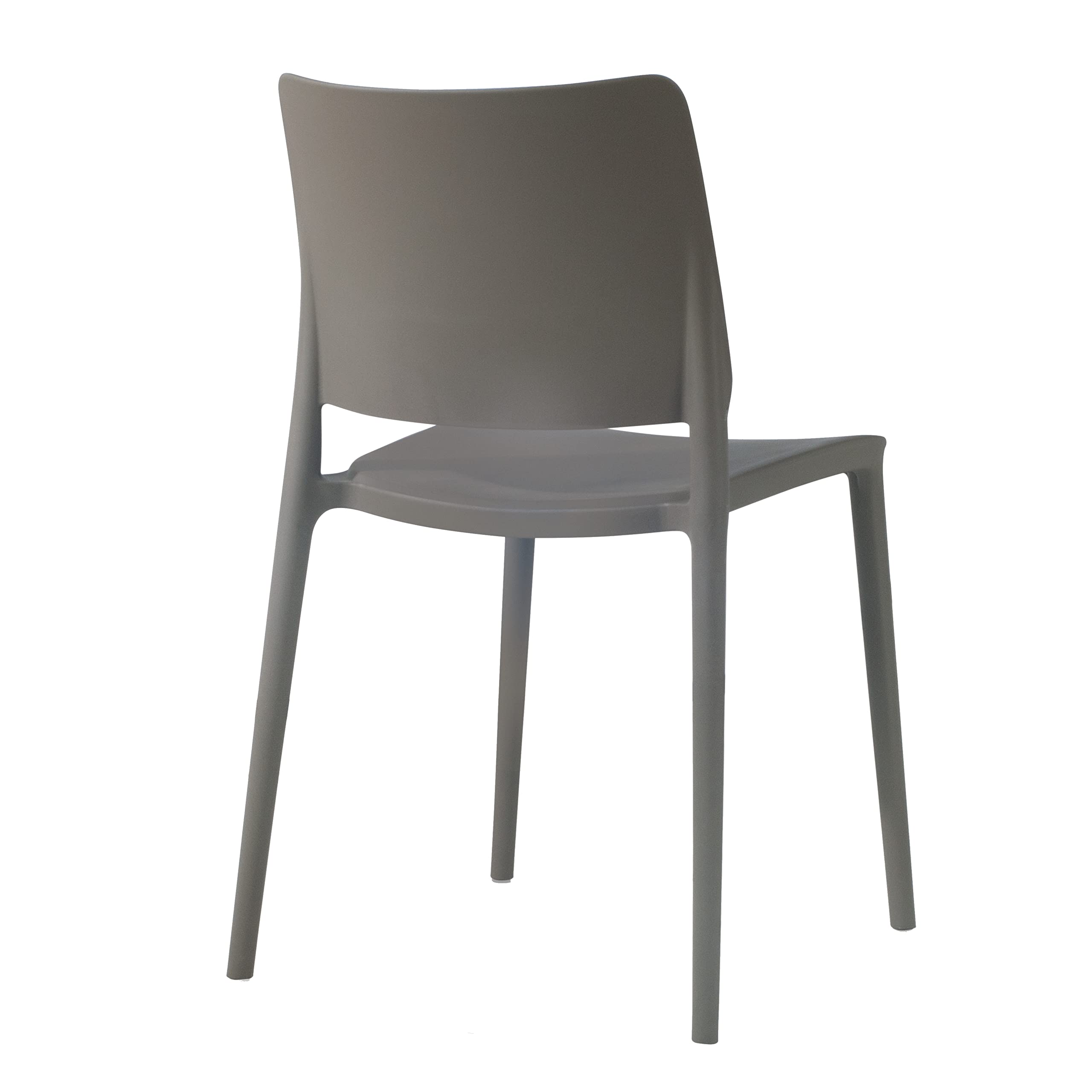Modern Stackable Patio Dining Side Chairs (Set of 2) - Indoor & Outdoor Use, Taupe - Perfect for Backyard, Garden, Poolside & Small Space Dining