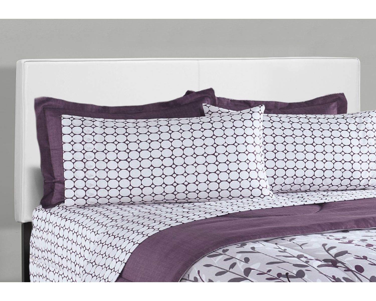 Offex Queen Size Upholstered Bed Frame with White Leather-Look Finish - Modern Platform Bed with Sturdy Wooden Slats for Master Bedroom or Guest Room