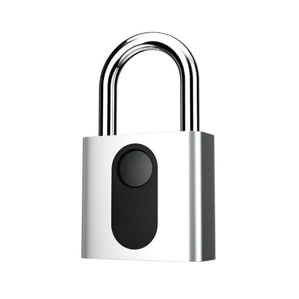 Betti Anti-Theft Fingerprint Door Lock - Smart Keyless Padlock with USB Rechargeable & 1-Second Quick Unlock - Silver | Ideal for Luggage, Storage Units & Home Security