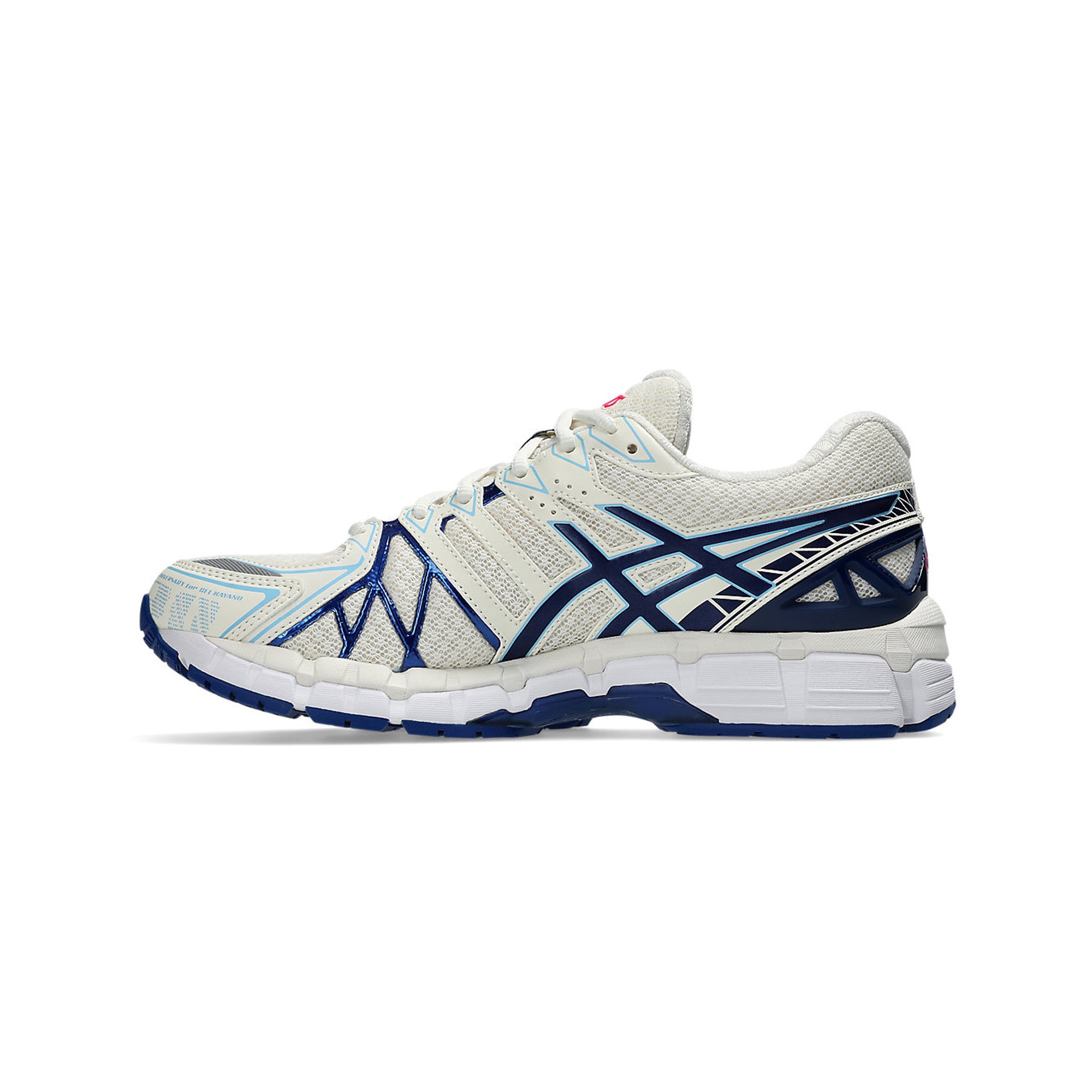 ASICS Gel Kayano 20 Running Shoes for Men - Cream Blue Red Colorway | Lightweight Cushioned Sneakers for Long Distance Running, Jogging & Gym Workouts