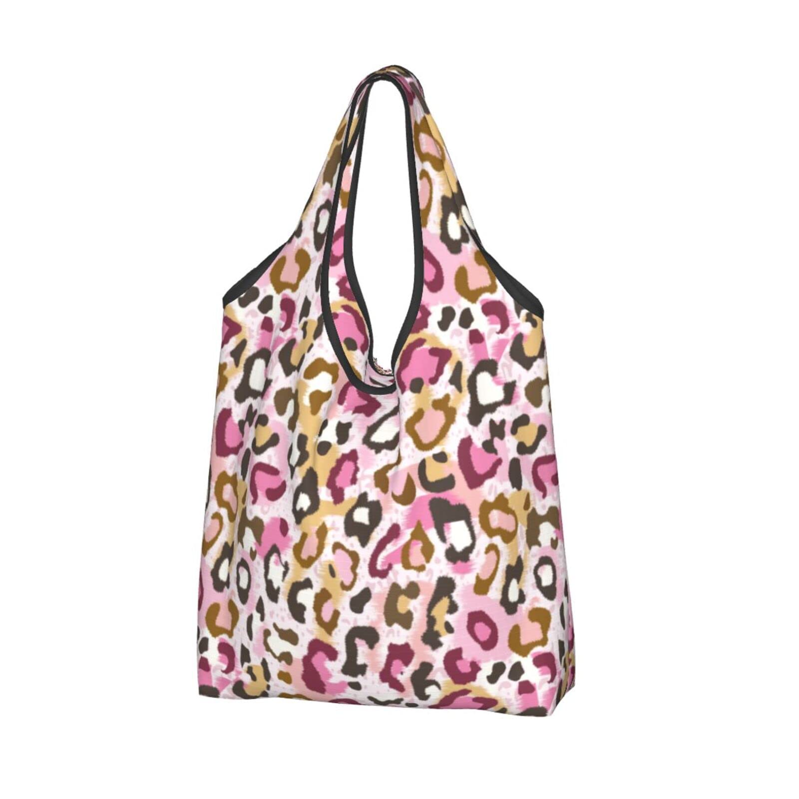 Camouflage Leopard Print Reusable Shopping Bags - Waterproof Foldable Grocery Tote - Large Eco-Friendly Shopping Bag for Groceries, Beach, Travel & Daily Use