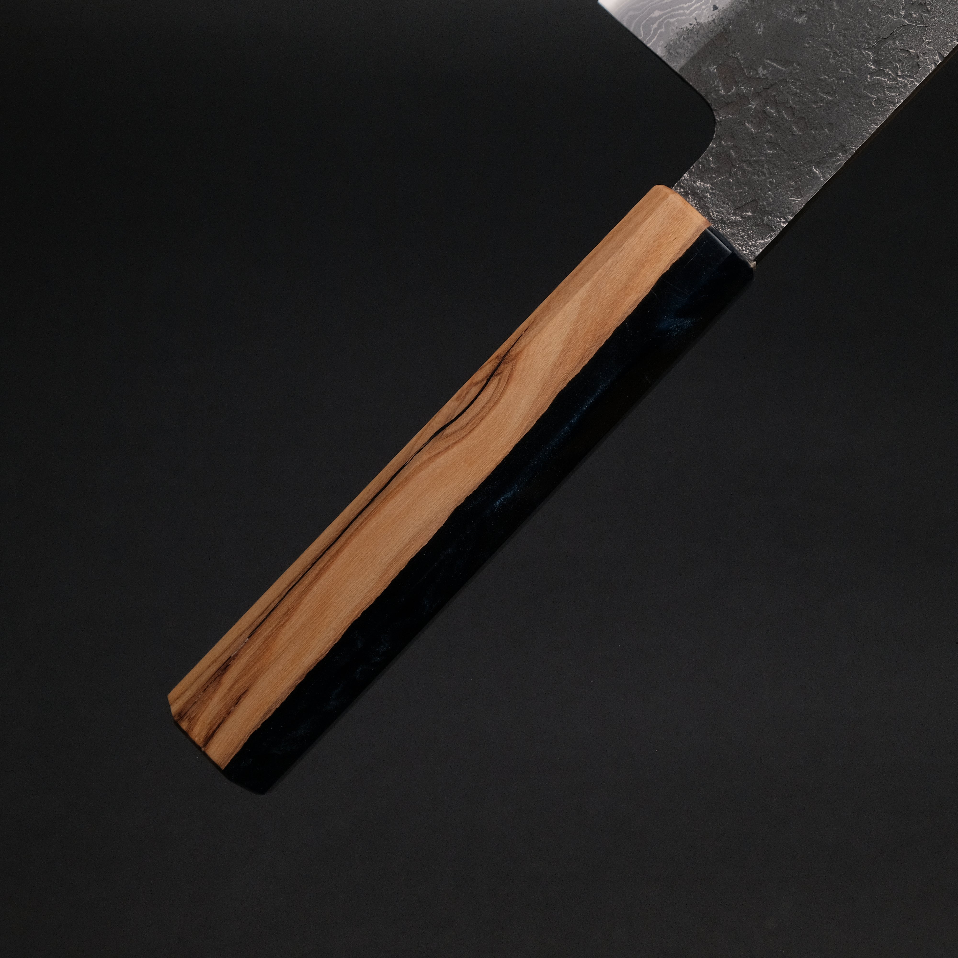 Premium Ajikataya White #2 Nashiji Damascus Gyuto 210mm Chef Knife - Olive Wood & Resin Handle (#46) - Perfect for Sushi, Meat Slicing & Professional Kitchen Use