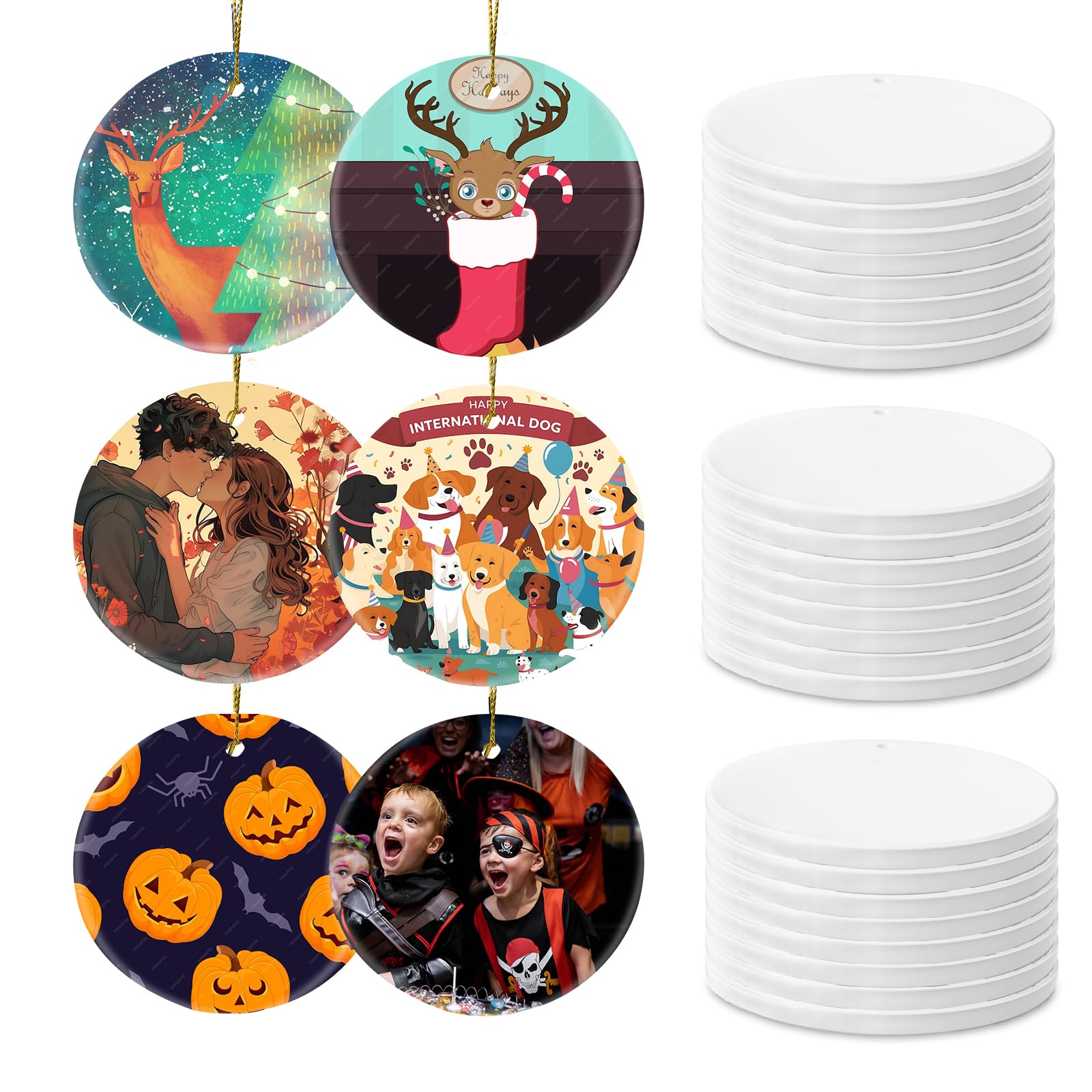 25pcs Bulk Sublimation Christmas Ornaments Set - 3