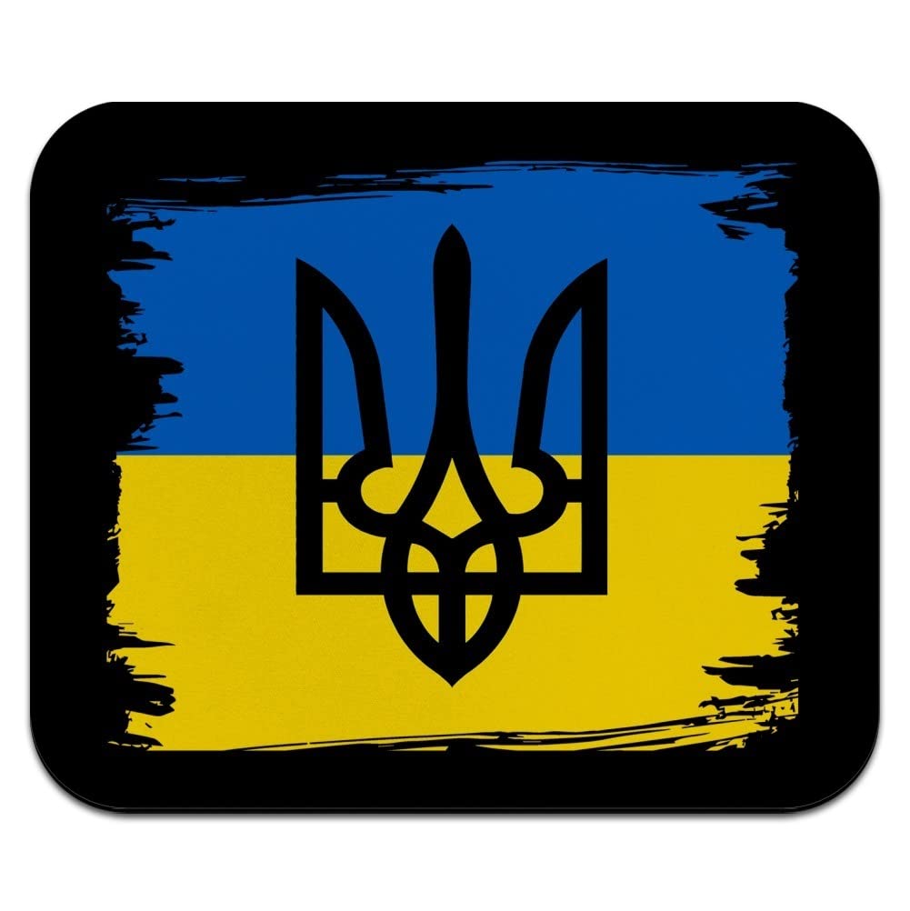 Ukraine Coat of Arms Low Profile Thin Gaming Mouse Pad - Perfect for Office, Home & Travel Use