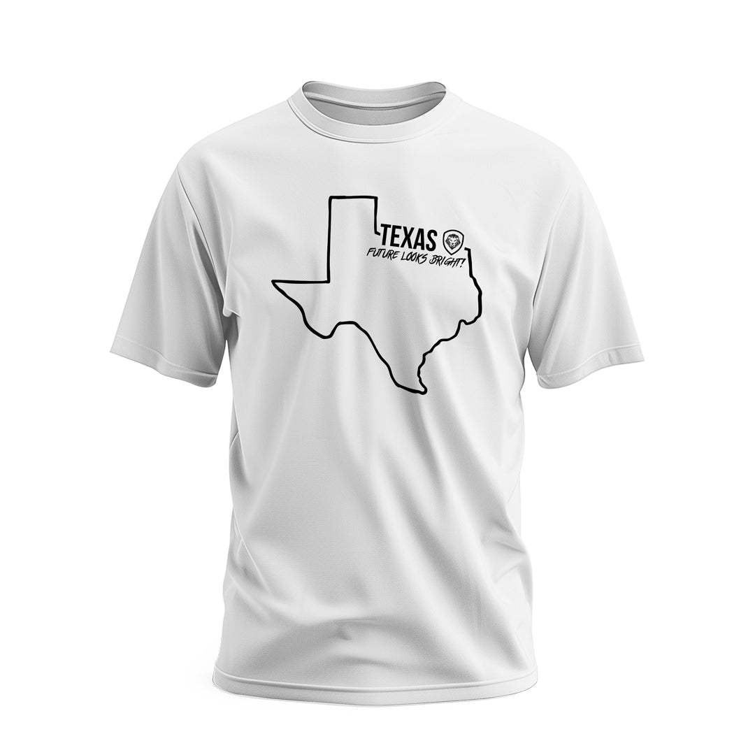 Future Looks Bright Texas State Short Sleeve T-Shirt for Men & Women - Casual Cotton Tee for Summer, Travel & College Pride