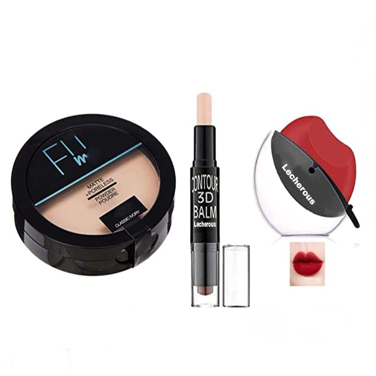 Fit Me Matte + Poreless Pressed Powder - Oil Control & All-Day Matte Finish | Compact Face Powder for Oily Skin | Highlight & Contour Stick for Natural Makeup Look | Perfect for Daily Wear & Special Occasions