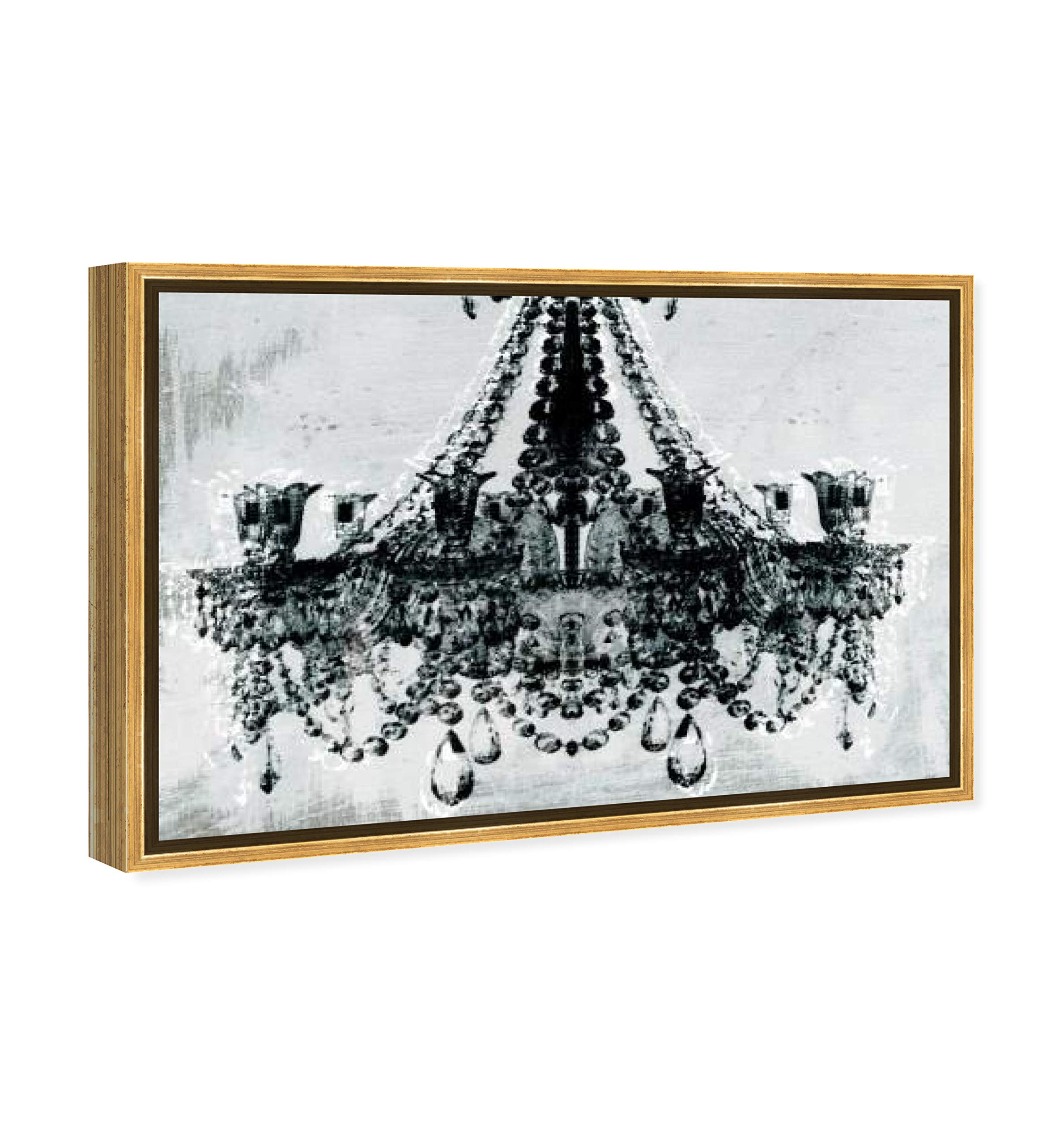 Oliver Gal Artist Co. Modern Glam Chandelier Canvas Wall Art Print - 24x16 Inches, White - Elegant Home Decor for Living Room, Bedroom & Entryway