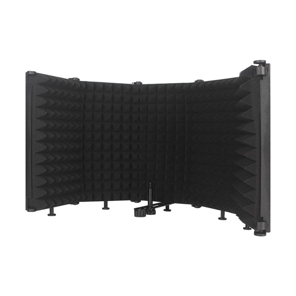 Foroner 5-Panel Recording Studio Microphone Isolation Shield - Professional Microphone Wind Screen & Soundproofing Panel for Vocal Booths, Podcasting, Home Studios & Live Streaming - Noise Reduction & Acoustic Treatment Accessory