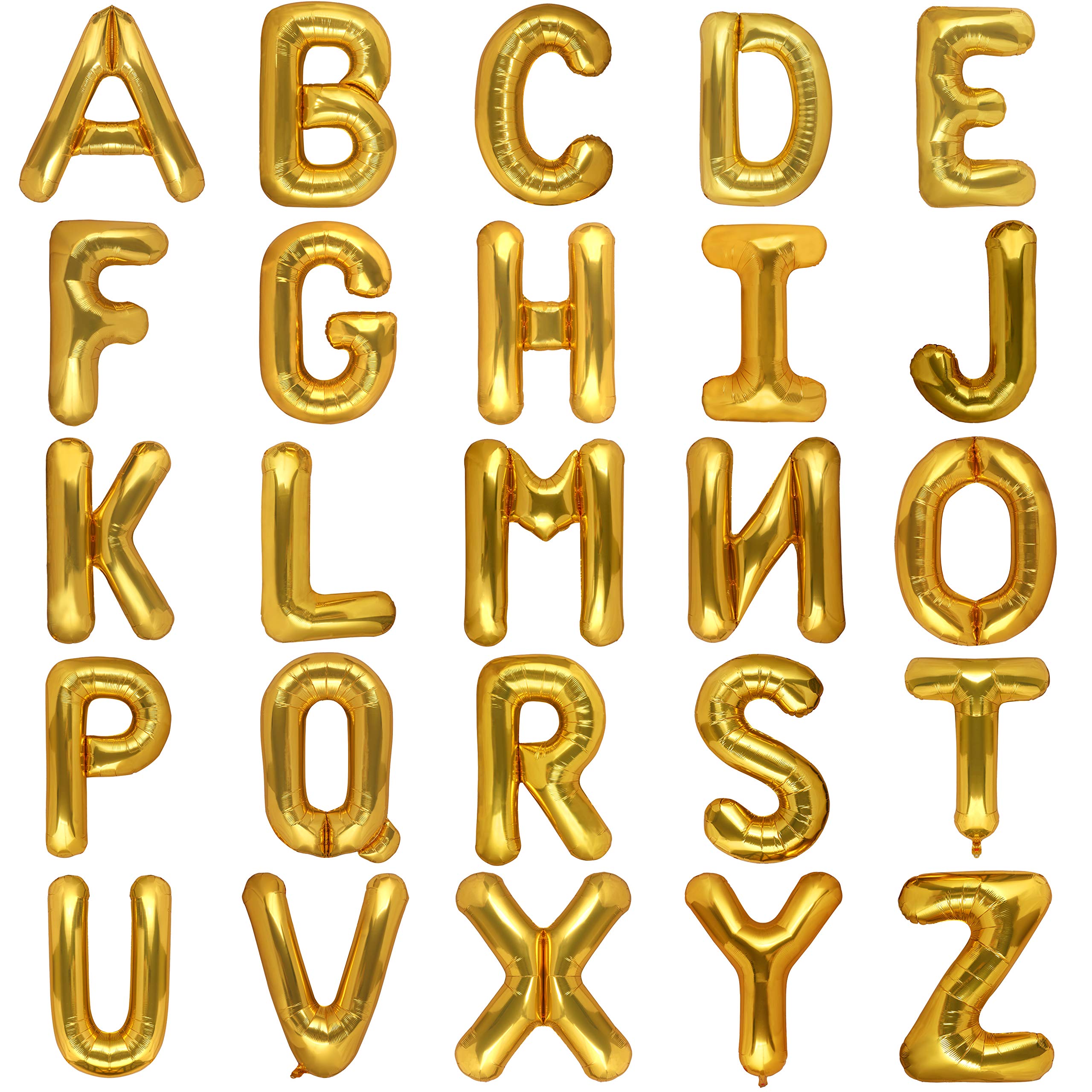 40 Inch Large Gold Letter N Balloons - Mylar Foil Alphabet Balloons for Birthday Party Decorations, Baby Showers, Graduations & Wedding Events - Giant Helium Balloon for Indoor/Outdoor Decor