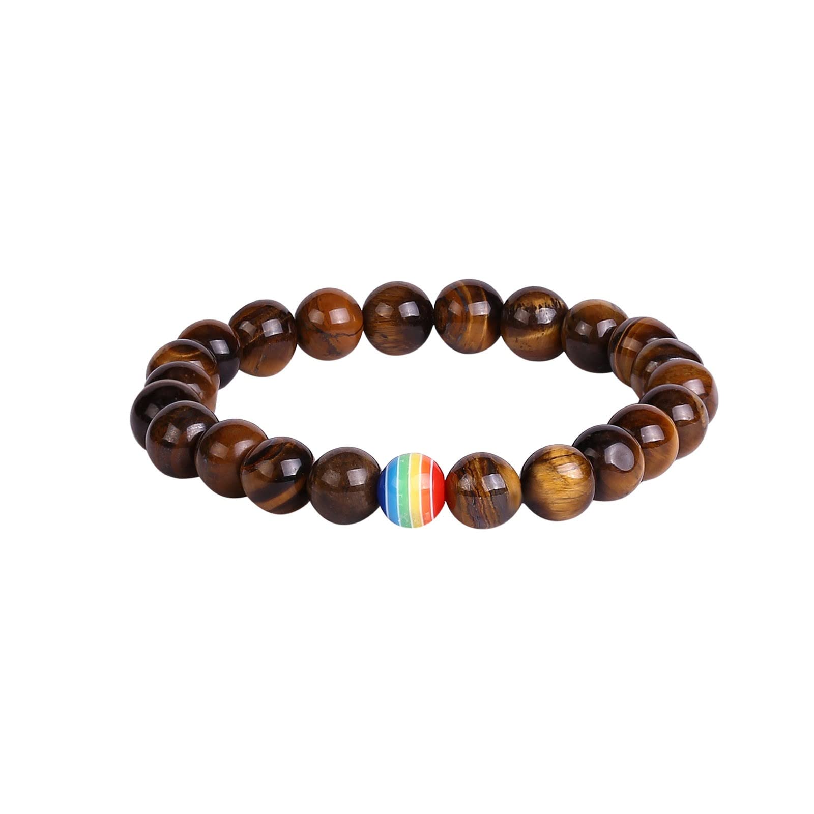 Natural Stone Beaded Bracelet for Women & Men - Chakra Healing Yoga Bracelet, Unisex Rhinestone Crystal Balance Bracelet with Star Charm - Boho Wedding Jewelry Gift for Brides (Size C) | Perfect for Meditation, Yoga Practice & Spiritual Healing