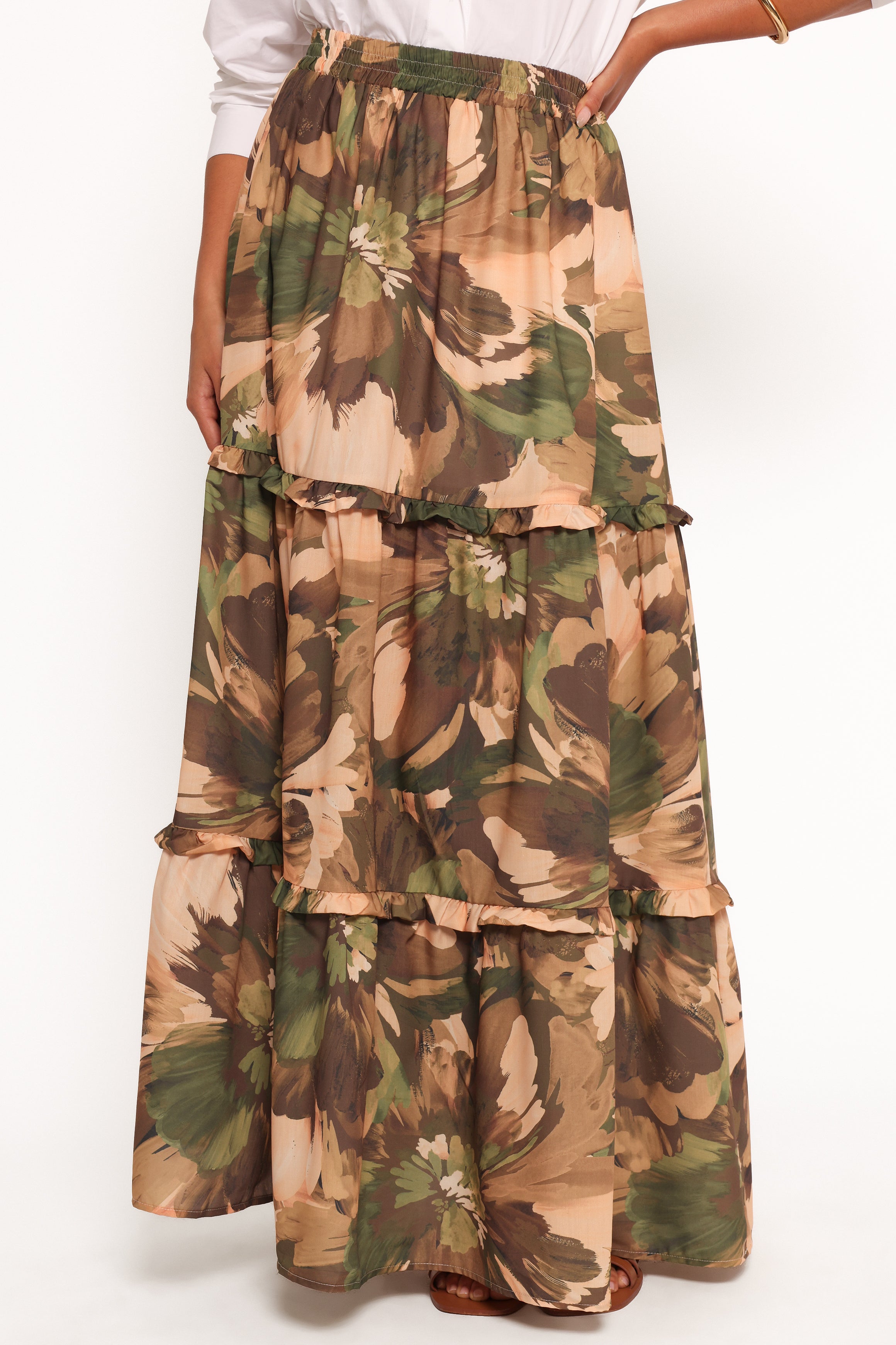Beth Midi Skirt - Dark Floral Print Women's A-Line Skirt | Perfect for Casual Outings, Date Nights & Office Wear