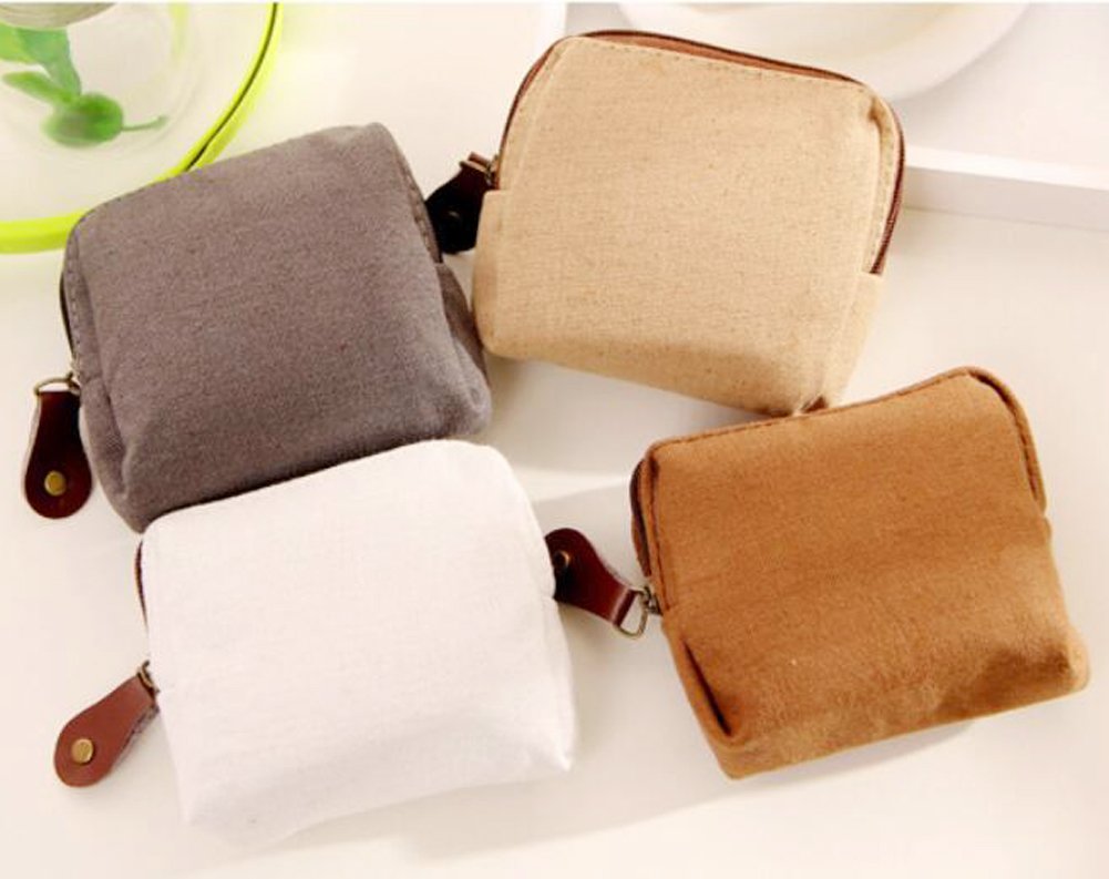 Stylish Canvas Coin Bags for Women - Set of 4 Small Change Purses & Cash Wallets (Paris Design) - Perfect for Travel, Shopping, and Organizing Loose Change