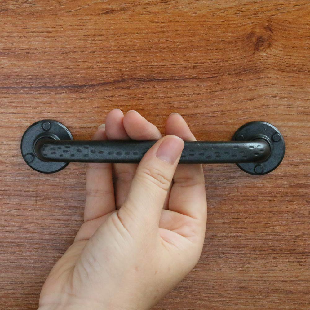 Vintage Antique Black Kitchen Cabinet Handles - Curved Drawer Pulls, 6 1/8