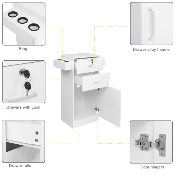 Premium Bathroom Storage Cabinet - Organize Spa & Salon Equipment, Towels & Toiletries - Perfect for Bathroom, Spa, Salon & Barber Station Organization