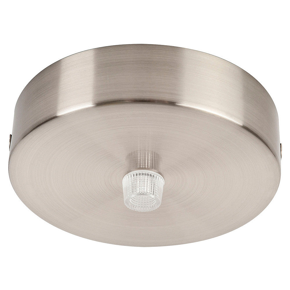 100mm Round Surface Mounted Single Canopy Light Fixture in Satin Chrome Finish - Perfect for Bathroom, Kitchen, and Hallway Ceiling Lighting