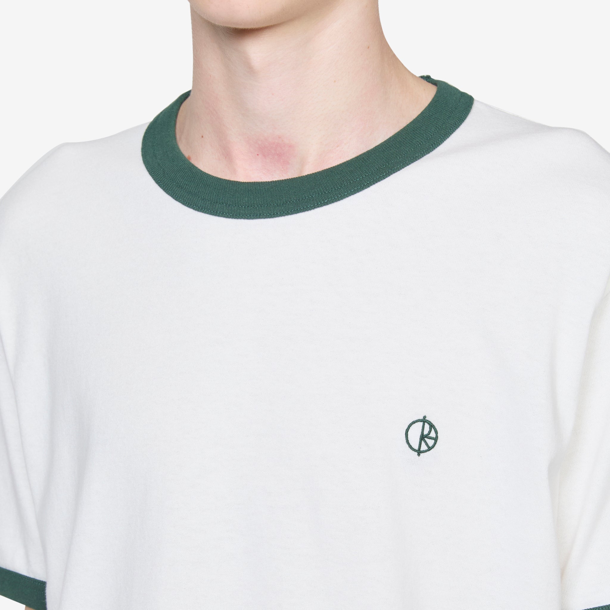 Premium Ringer T-Shirt for Men & Women - Soft Cotton Blend, Cloud White & Dark Green - Casual Wear, Street Style, Vintage Look