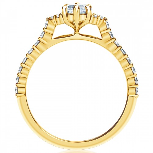 Exquisite Side Halo Engagement Ring - 14K White Gold Diamond Wedding Band for Women - Perfect for Proposals, Anniversaries & Romantic Occasions