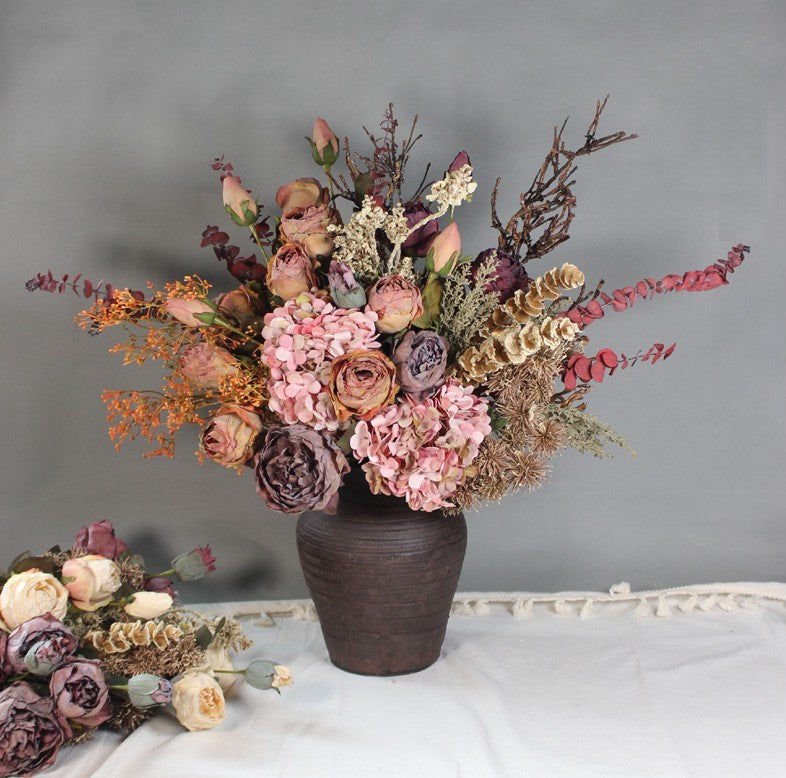Stunning Peony Rose Artificial Flower Arrangement - Large Silk Floral Bouquet for Modern Home Decor | Perfect for Bedroom, Living Room & Wedding Centerpieces