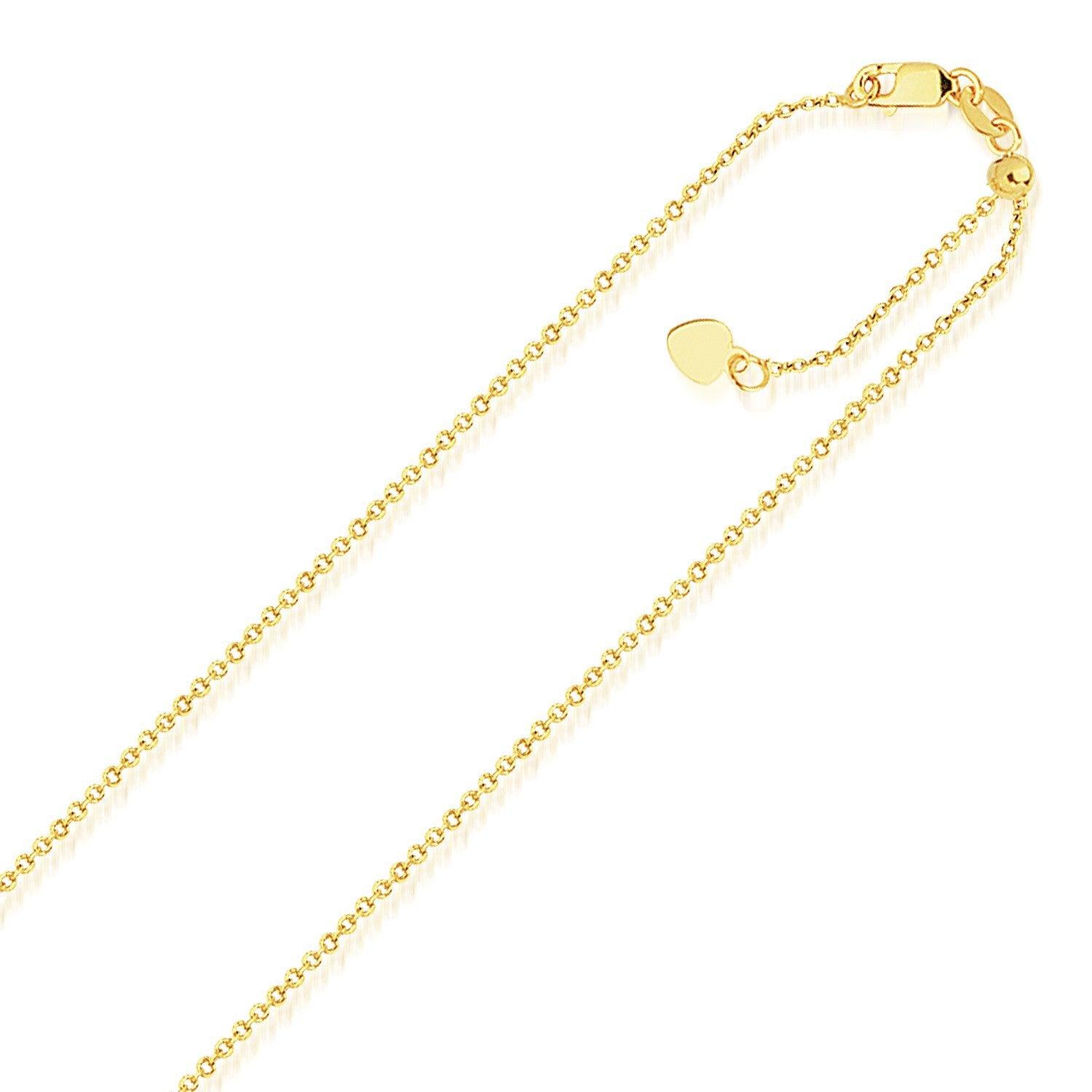 14K Yellow Gold Singapore Style Adjustable Chain (1.1mm) - Dainty & Elegant Jewelry for Women, Perfect for Layering, Gifts & Everyday Wear