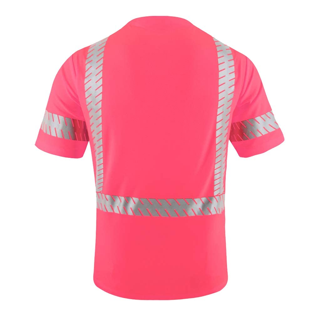 ANSI Class 3 High Visibility Safety Shirts with Reflective Strips - Black Construction Work Shirts for Men | Ideal for Road Work, Night Shifts & Hazardous Job Sites