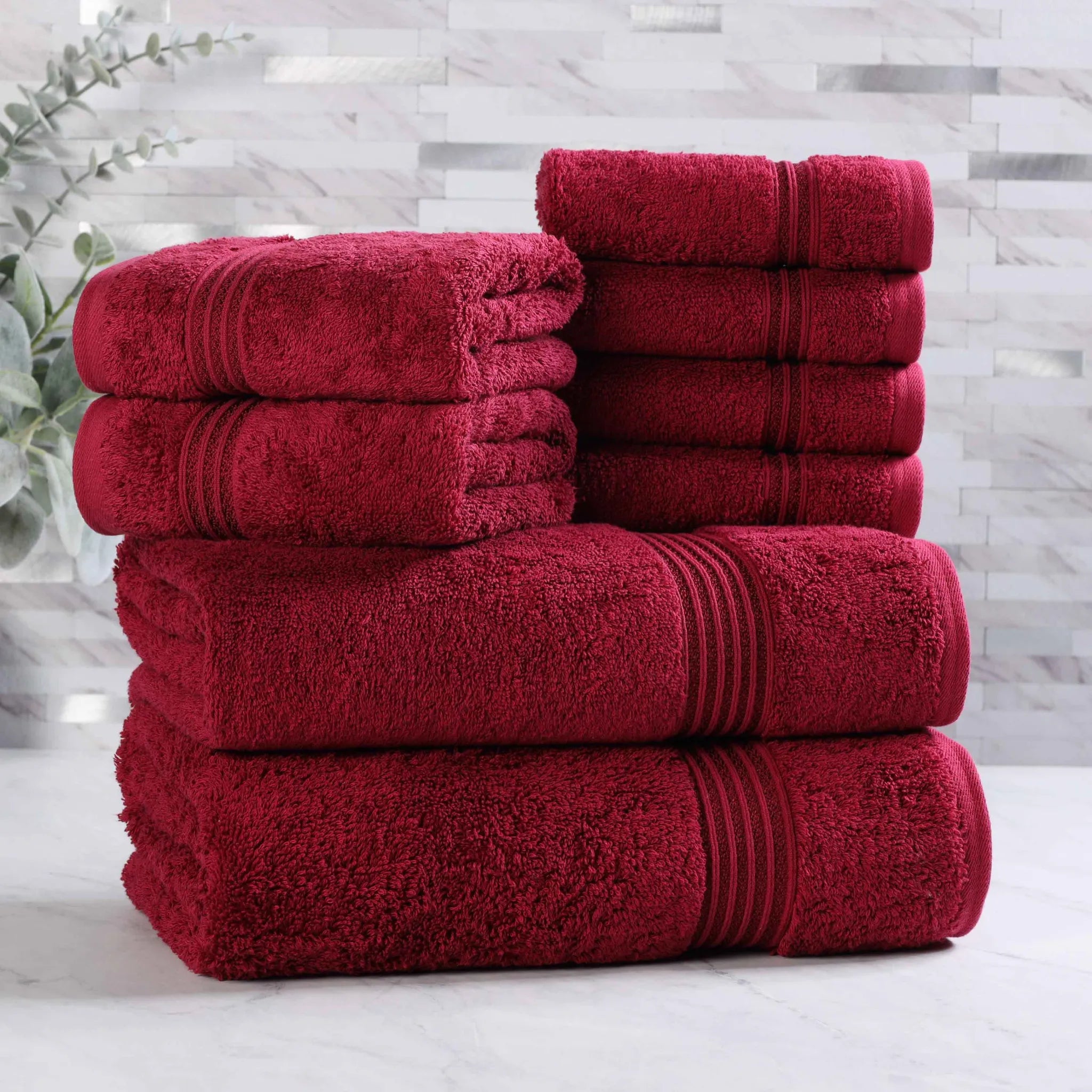 Premium Heritage Egyptian Cotton Plush Heavyweight 8-Piece Bath Towel Set - Ultra Soft & Absorbent for Spa, Luxury Hotel & Home Bathroom Use