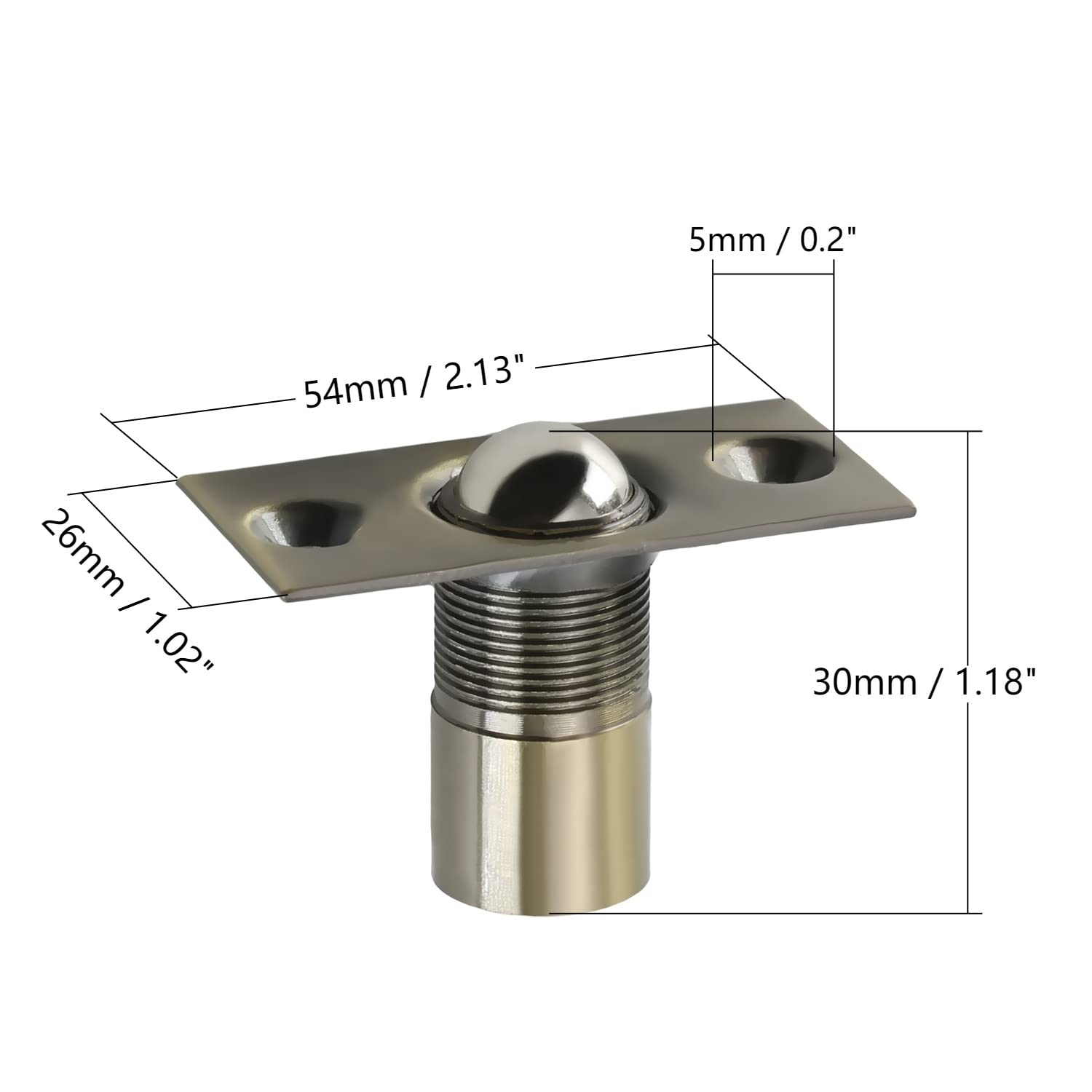 Stainless Steel Adjustable Ball Catch Hardware with Strike Plate - 2.13